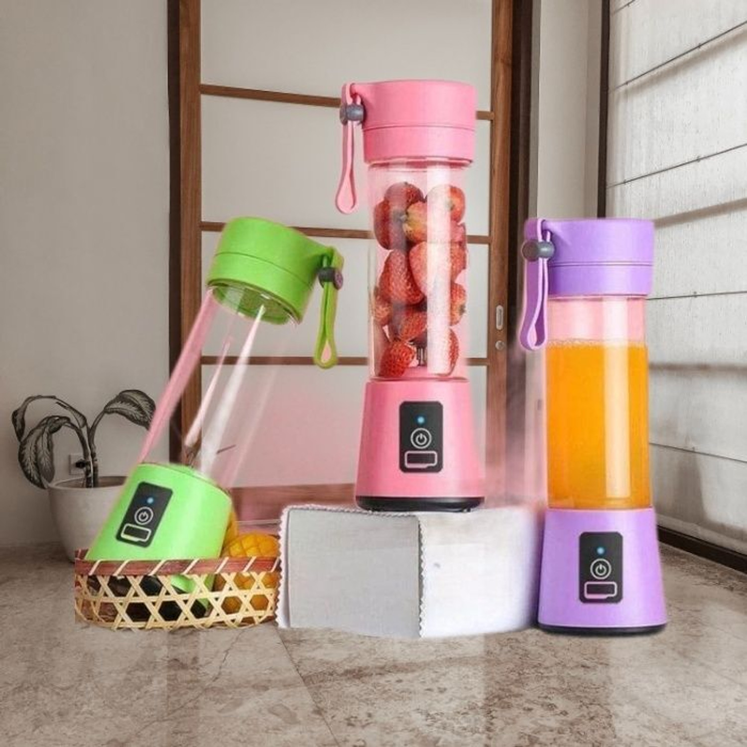 Image of JayGopalTrendz PRO 450 W Juicer Mixer Grinder (Juicer 59Rechargeable 6-Blade Portable Juicer Bottle Blender | 1 Jar | Multicolor)