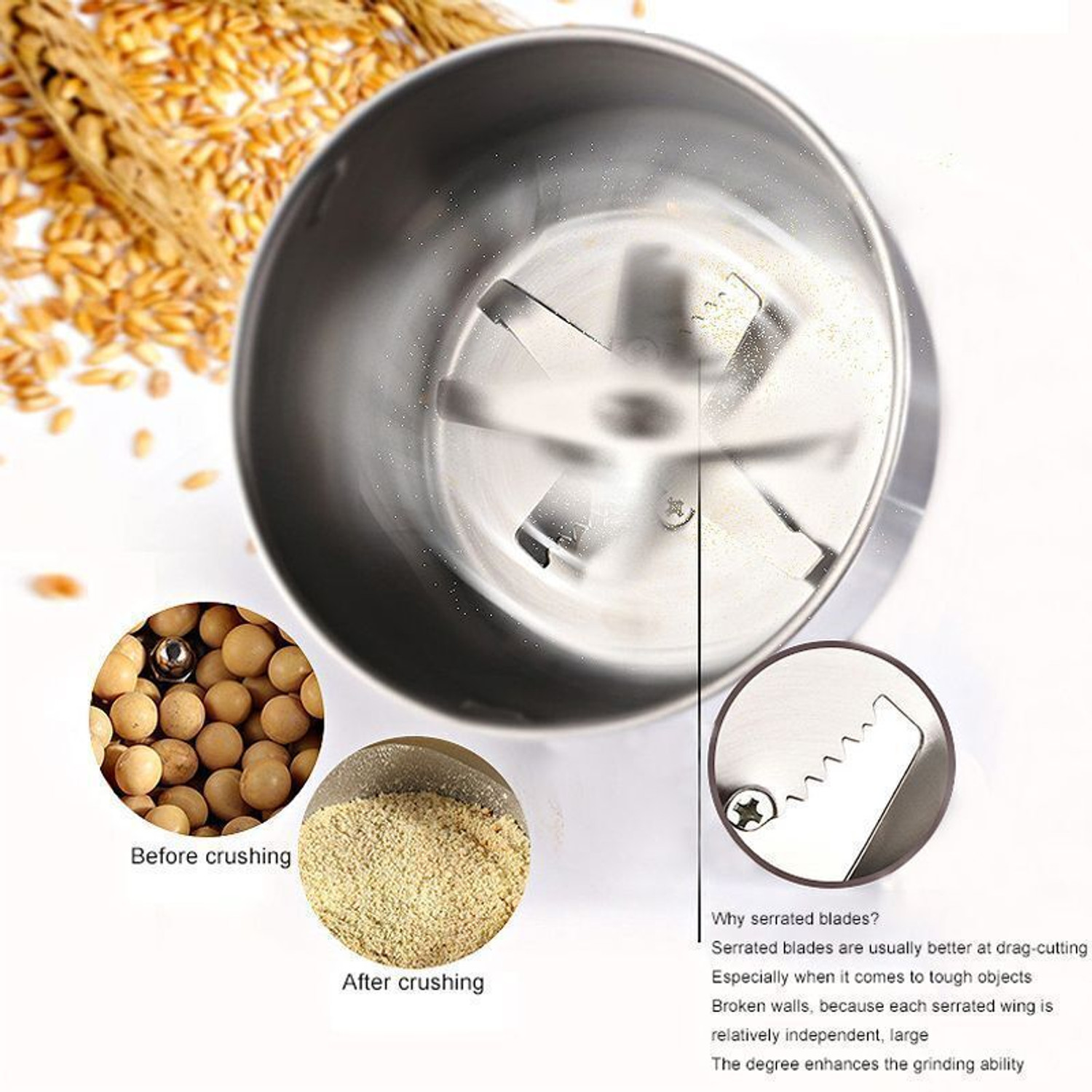 Image of BazaarNest Grinder 02 240 W Juicer Mixer Grinder (Grinder 02 | 1 Jar | SILVER 02)