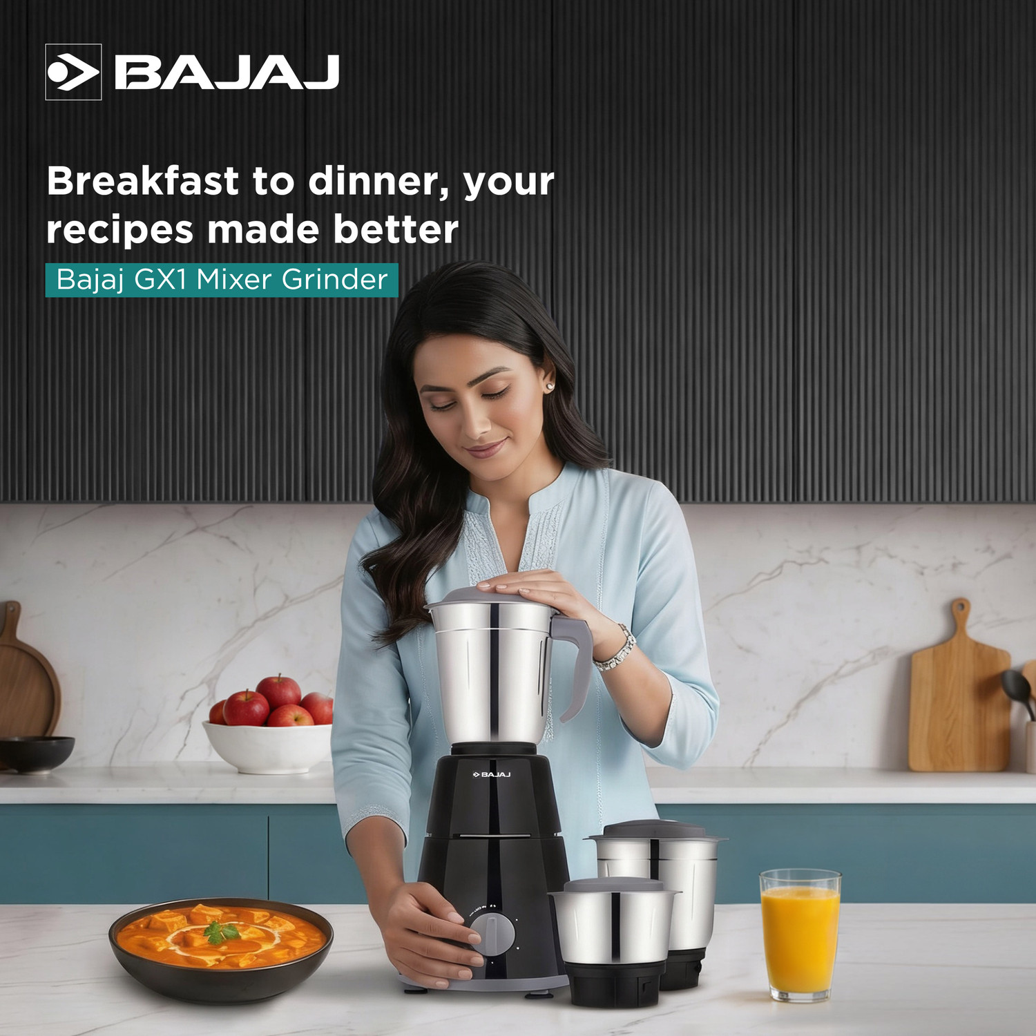 BAJAJ GX 1 500W Juicer Mixer Grinder Black - Image 6