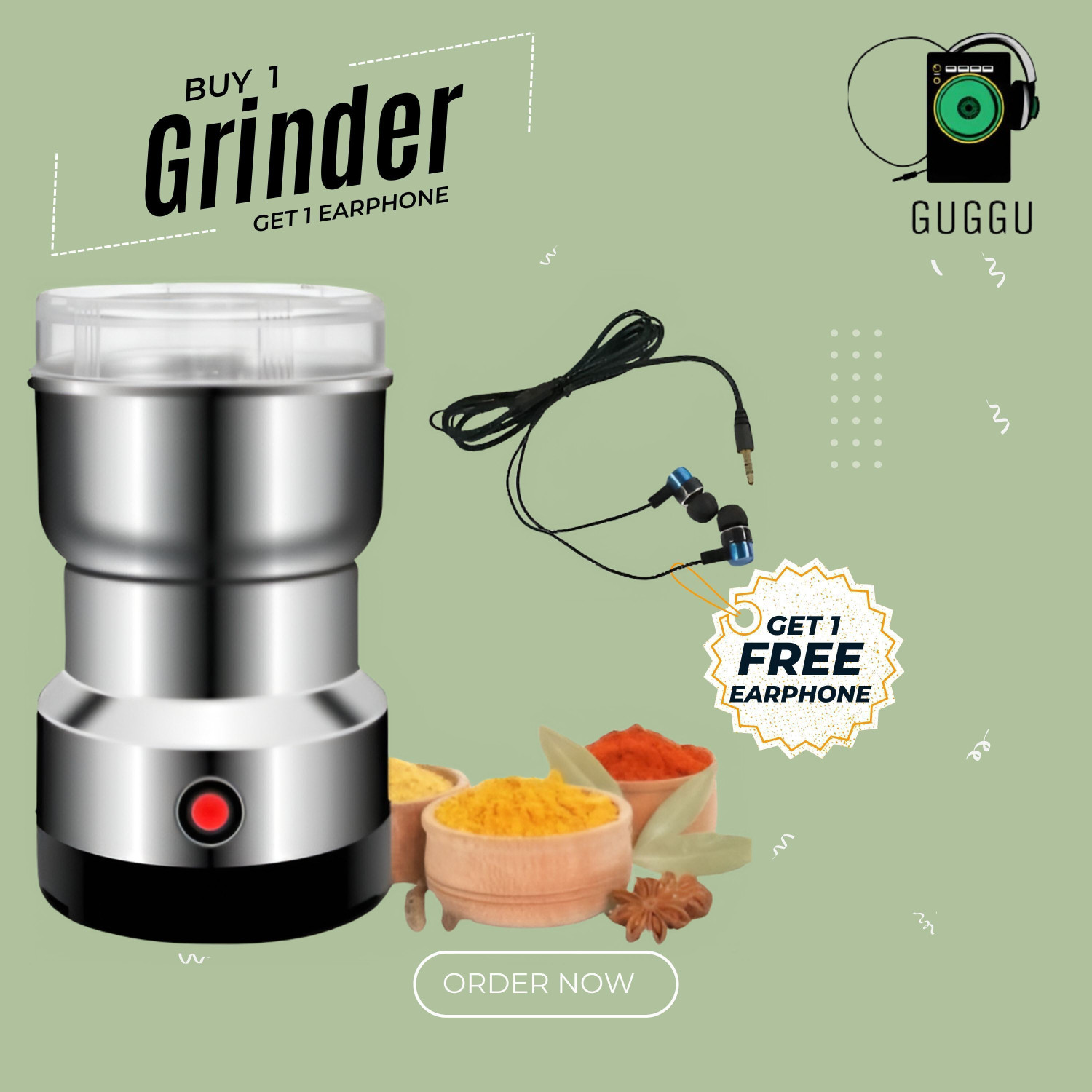 Image of JayGopalTrendz Grinder 350 W Mixer Grinder (Electric Grinder With Coffee & Nuts Grains Bean Grinder Juicer Mixer GrinderJ235 | 1 Jar | Silver)