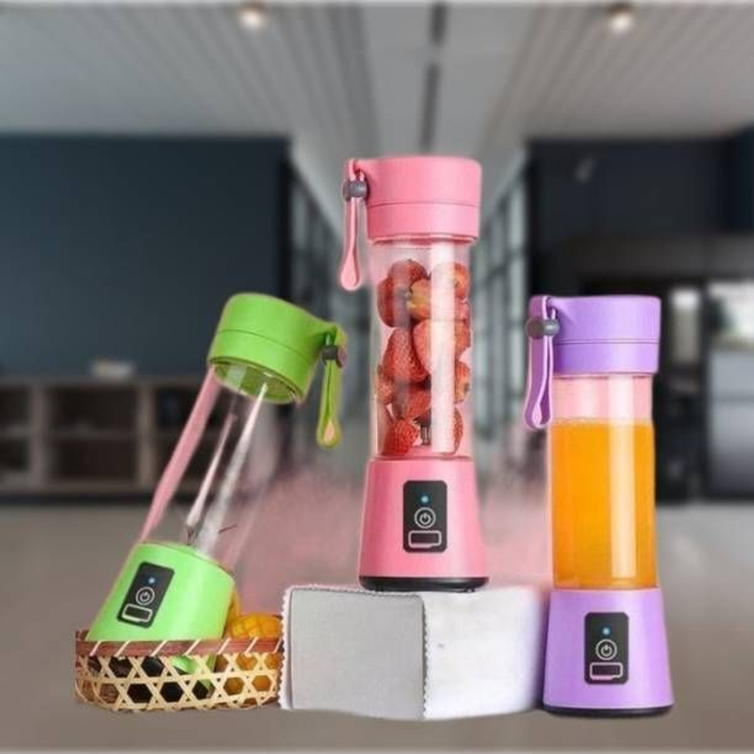 Image of SS brother Pro Fruit Juicer 350 W Juicer Mixer Grinder (USB Rechargeable Mini Juicer Mixer Grinder MI138 | 1 Jar | Multicolor)
