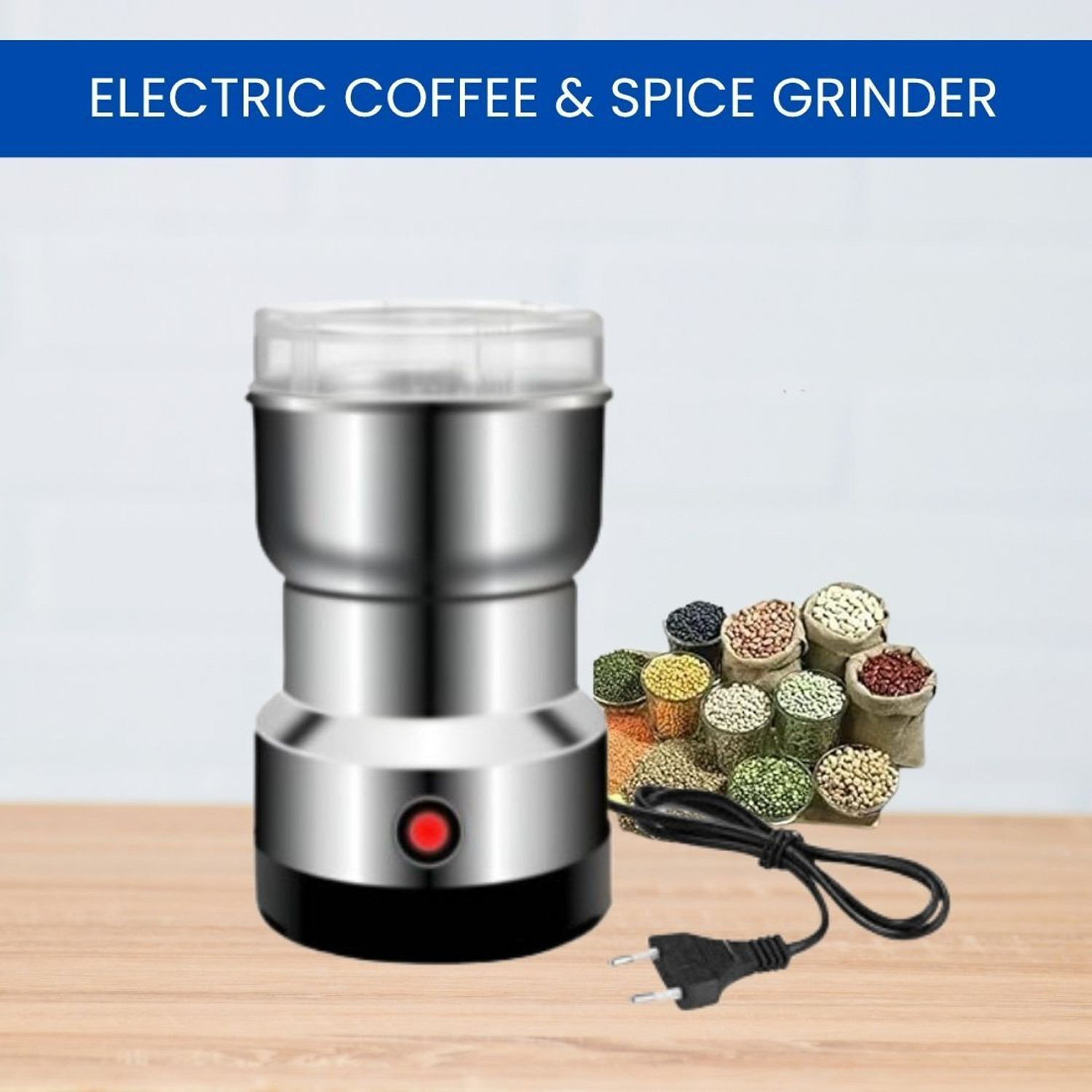 Image of JayGopalTrendz Grinder 350 W Mixer Grinder (Electric Grinder With Coffee & Nuts Grains Bean Grinder Juicer Mixer GrinderJ235 | 1 Jar | Silver)