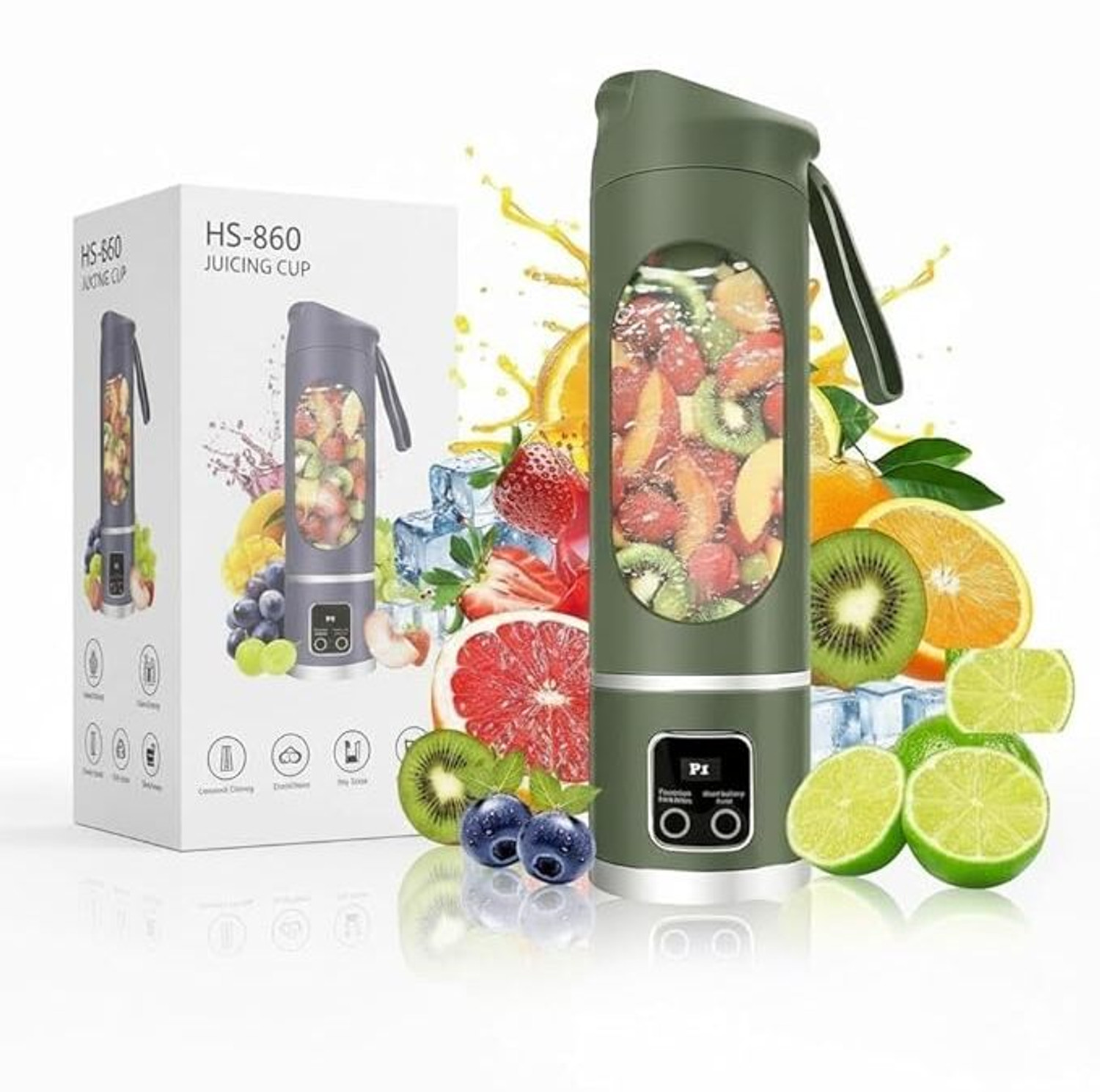 Image of MLSALES Portable Mini USB Juicer | Cordless Rechargeable Blender for Fresh Juices 150 W Juicer (350-jiucur | 1 Jar | Multicolor, Green, purpale, pink-shain)