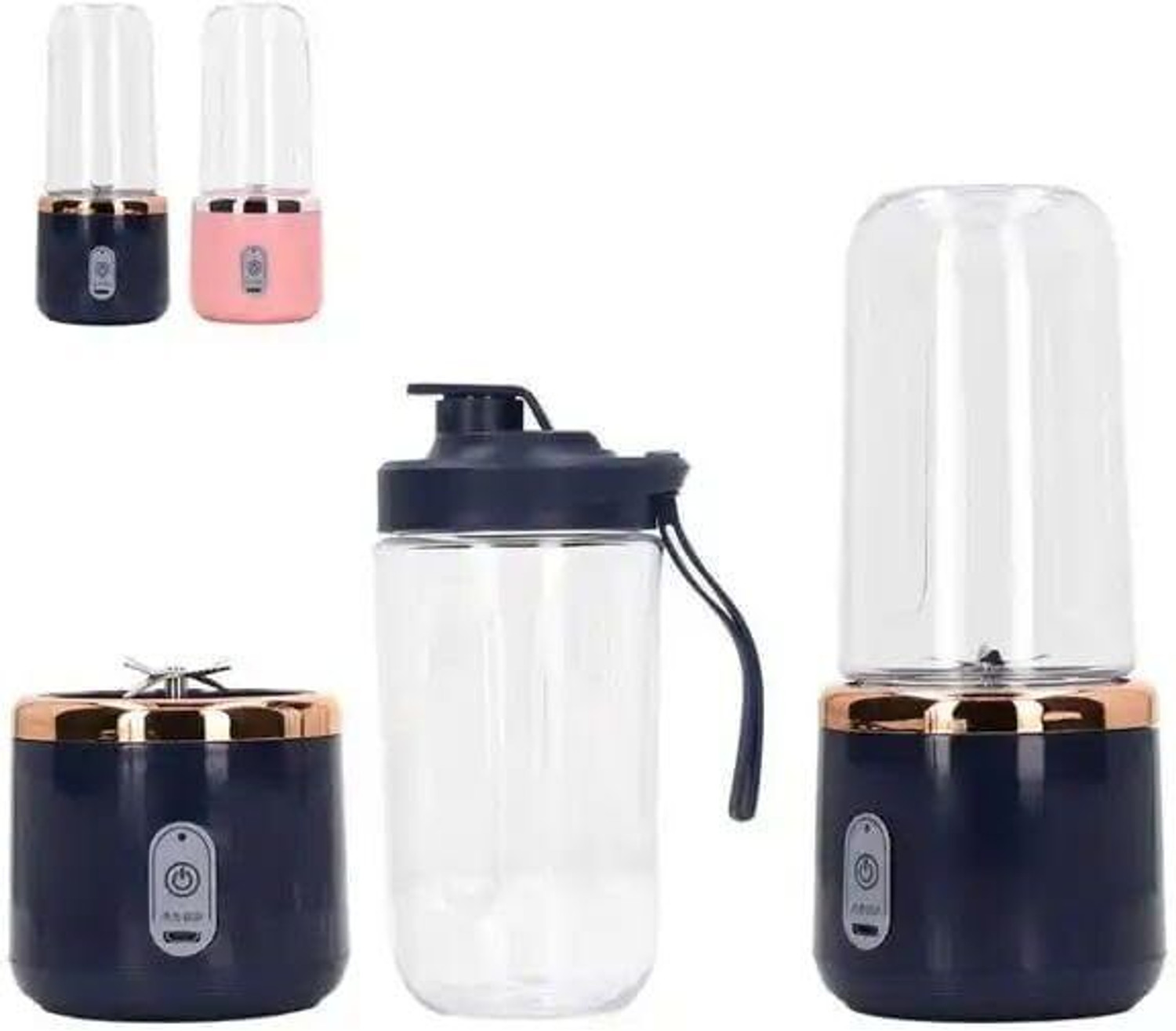 Image of BazaarNest PJC-23 105 W Juicer Mixer Grinder (Compact Multifunctional Blender, Easy-to-Clean, Rechargeable | 2 Jars | Multicolor)