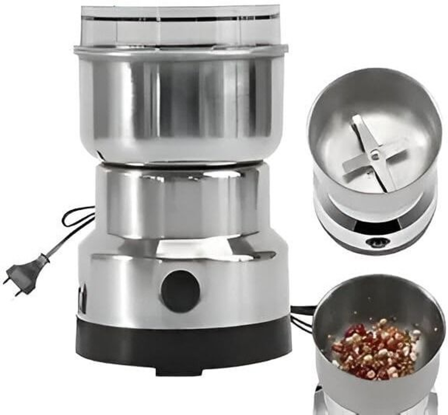 Image of HARIS STORE Grinder 1 200 W Juicer Mixer Grinder (Mini Mixer Grinder & Coffee Maker for Kitchen Masala, Onion, Garlic & FruitW332 | 1 Jar | Silver)