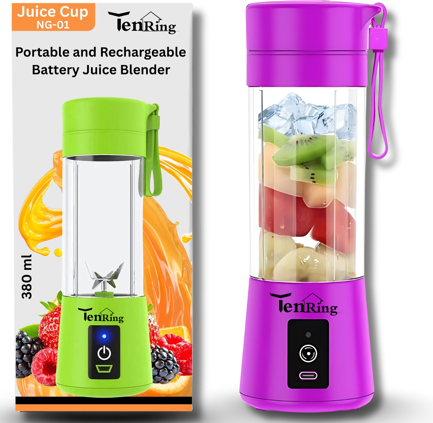 Image of DAKSHWAY Wireless Rechargeable Blender Portable Juicer for Smoothies, Milkshakes M273 180 W Juicer (Portable Mini USB Juicer Wireless Rechargeable Blender for Fresh Juices Pro 18 | 1 Jar | Multicolor)