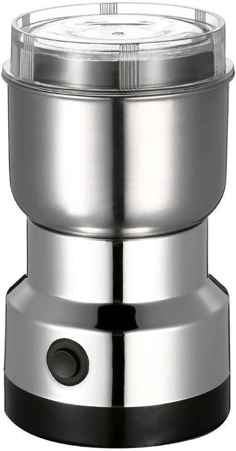 Image of HSH GOLDI Compact Kitchen design Electric Household Grinder Juicer W 250 W Juicer Mixer Grinder (japan 250 W,26000 RPM Mini Stainless Steel Spice Nuts Grainder Kitchen design | 1 Jar | Silver237)