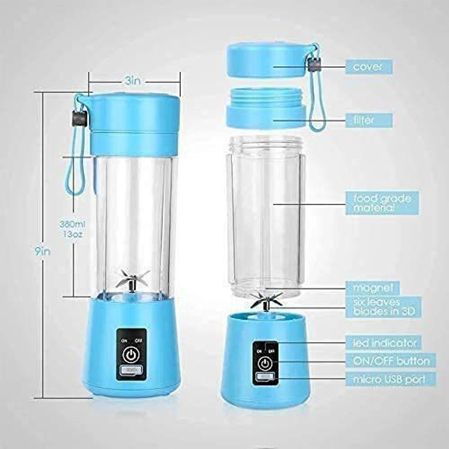 Image of princemarkett Pro Fruit Juicer 200 W Juicer Mixer Grinder (IVI-841-UM-Fruit Mixer Machine with 4 Blades | 1 Jar | Multicolor)