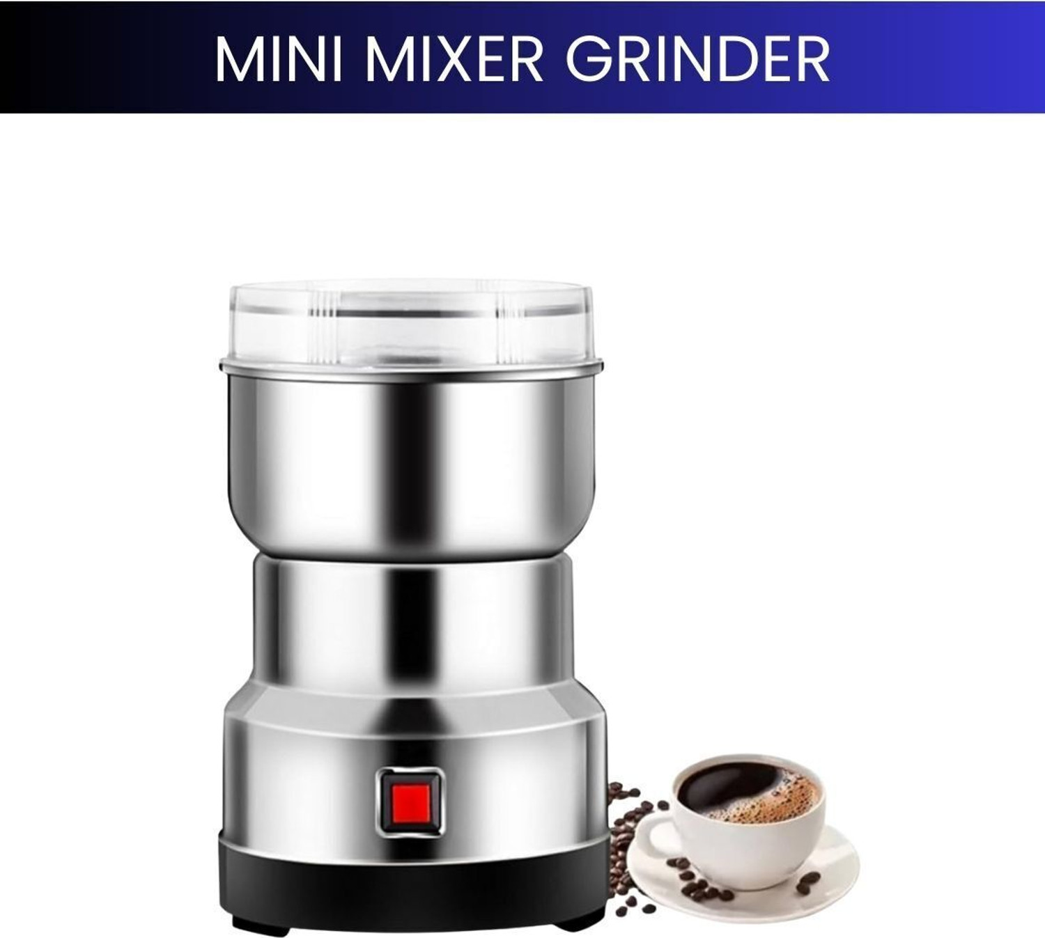 Image of HARIS STORE Single - Text Used For: ID 150 W Mixer Grinder (nima Stainless Steel Multifunctional Grinder lkj29 | 1 Jar | Silver)