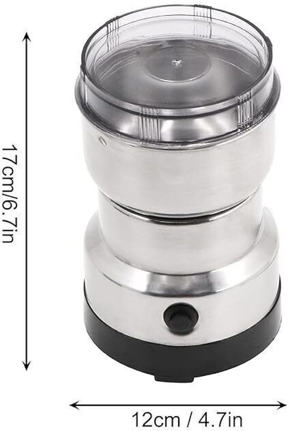 Image of BazaarNest Mini Mixer Grinder 900 W Juicer Mixer Grinder (Mini Stainless Steel Electric Grinder, Coffee Bean and Dry Masala Mixer, Compact | 1 Jar | Silver)