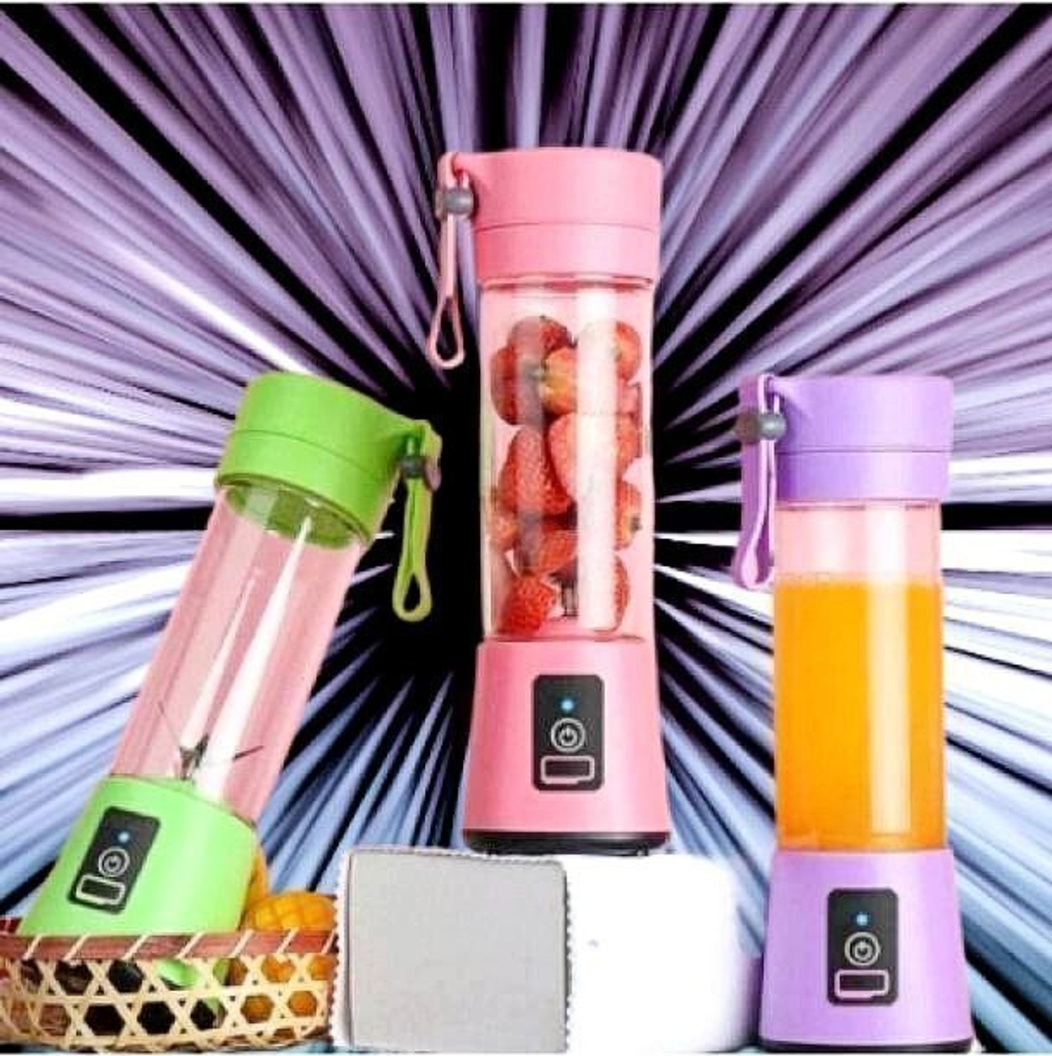 Image of APNA STORE Electric Fruit Juicer Maker USB Rechargeable Mini Juicer Mixer GrinderLS345 350 W Juicer Mixer Grinder (Electric Fruit Juicer Maker USB Rechargeable Mini Juicer Mixer GrinderLS345 | 1 Jar | Multicolor)
