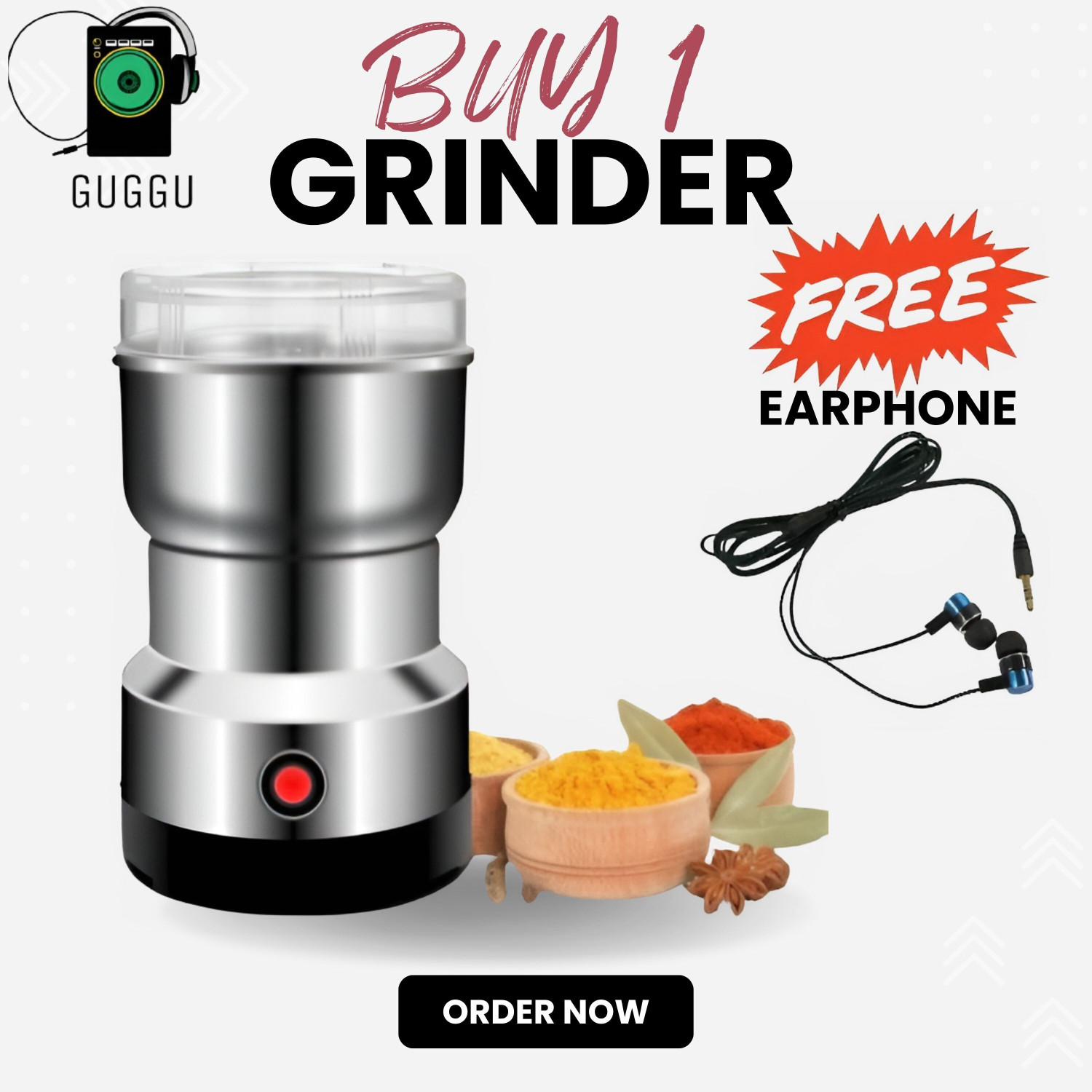 Image of Elvara creations Household Grinder W300 Juicer Mixer Grinder gr179 300 W Juicer Mixer Grinder (Nima japan Mini Stainless Steel Grainder G179 | 1 Jar | Multicolor)