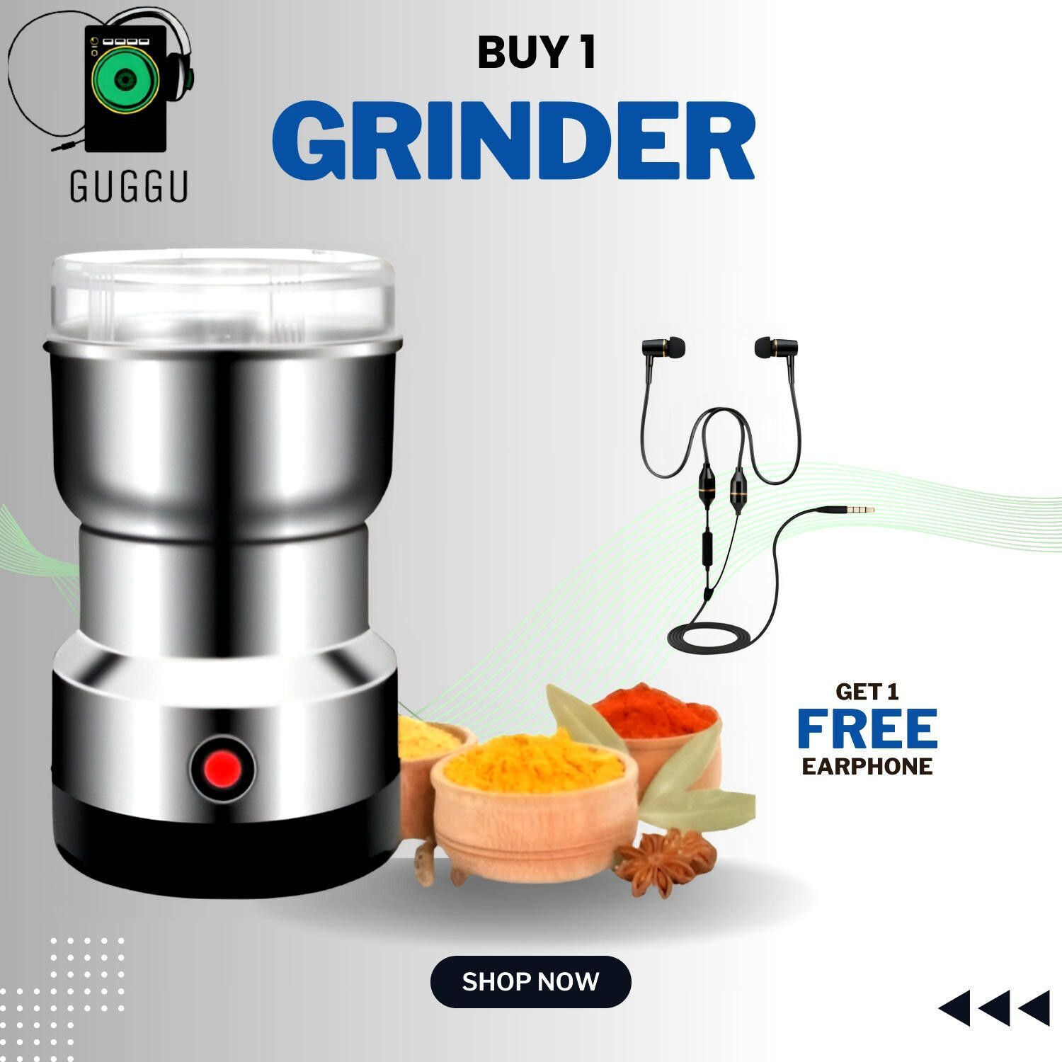 Image of JayGopalTrendz Grinder 350 W Mixer Grinder (Electric Grinder With Coffee & Nuts Grains Bean Grinder Juicer Mixer GrinderJ235 | 1 Jar | Silver)
