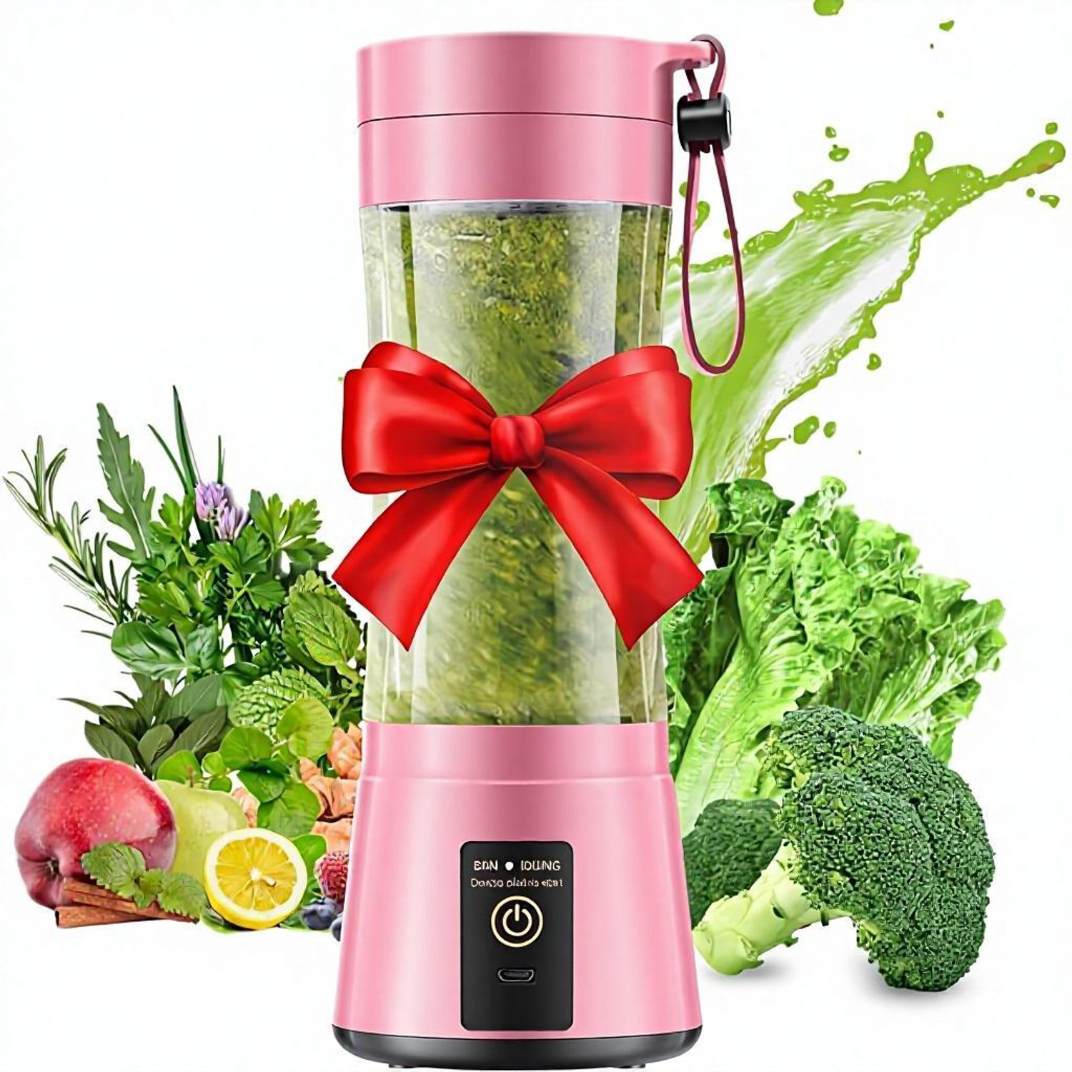 Image of MLSALES Portable Mini USB Juicer | Cordless Rechargeable Blender for Fresh Juices 150 W Juicer (350-jiucur | 1 Jar | Multicolor, Green, purpale, pink-shain)