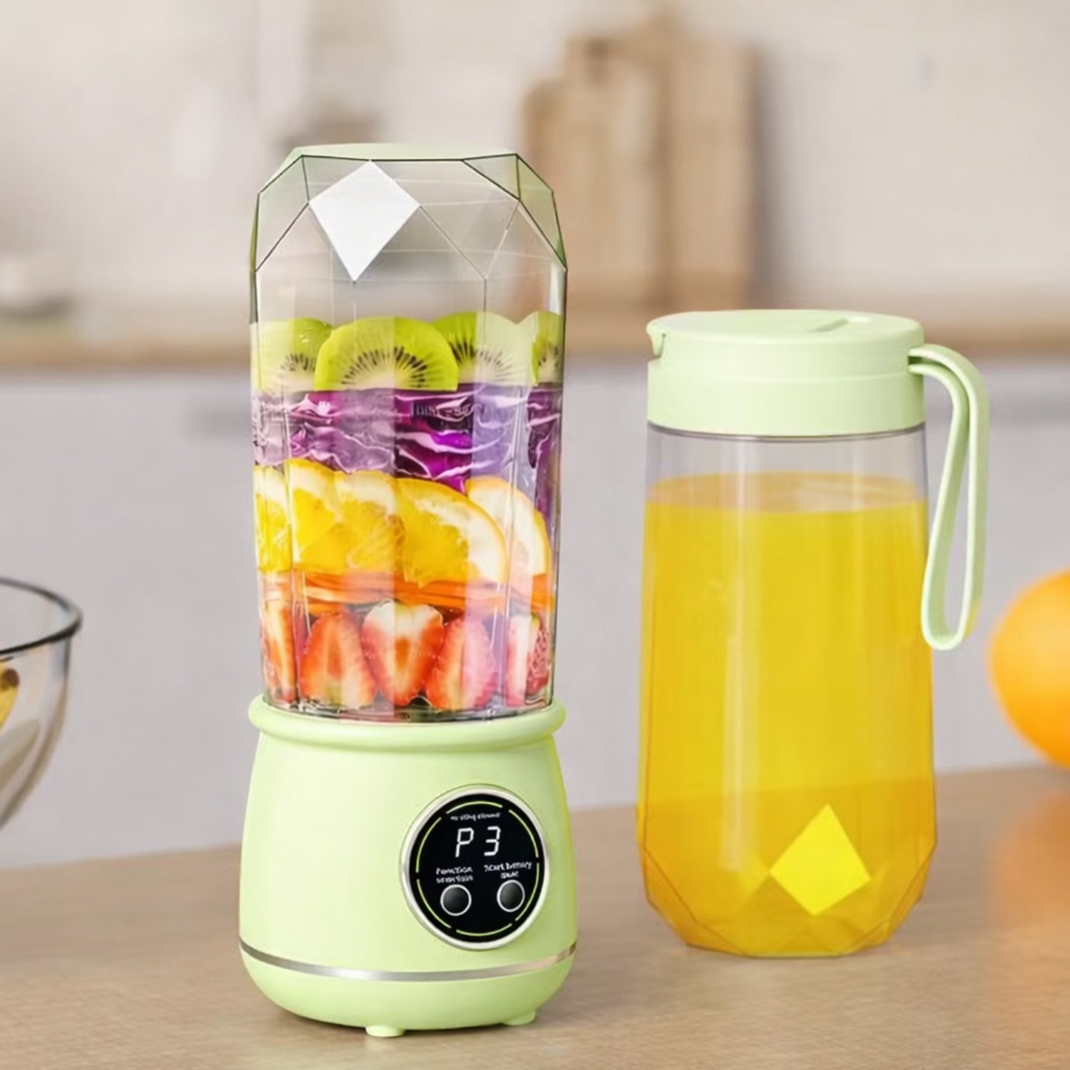 Image of Adhyaraa Enterprises Portable USB Rechargeable Juicer Blender Mini Smoothie Maker Bottle 105 W Juicer Mixer Grinder (Portable Blender Juicer | 1 Jar | Multicolor)