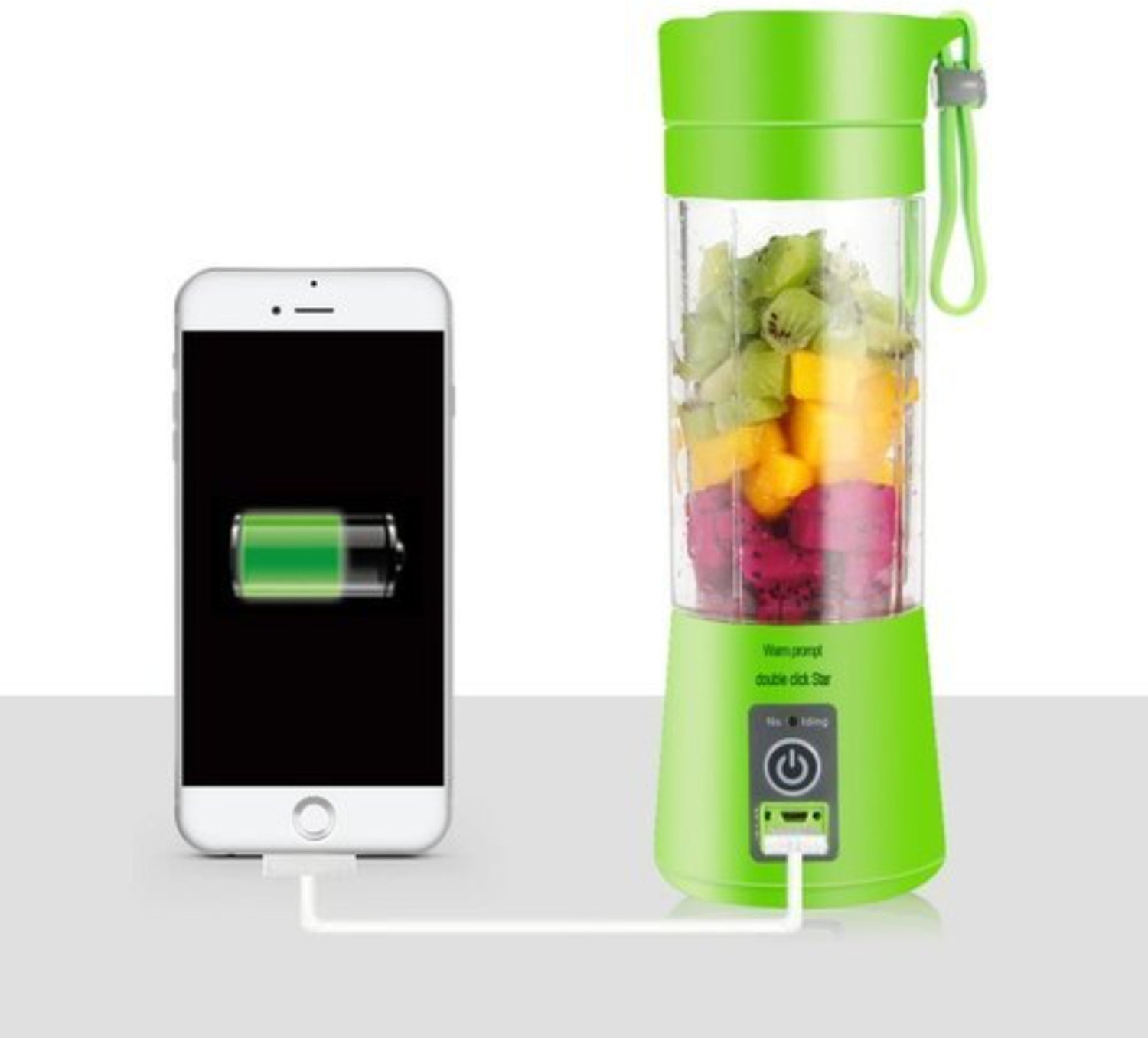 Image of PRANMATRASELLS Pro Fruit Juicer 200 W Juicer Mixer Grinder (ECF 850H Portable Electric Fruit Juicer Maker USB Rechargeable Mini Juicer | 1 Jar | Multicolor)