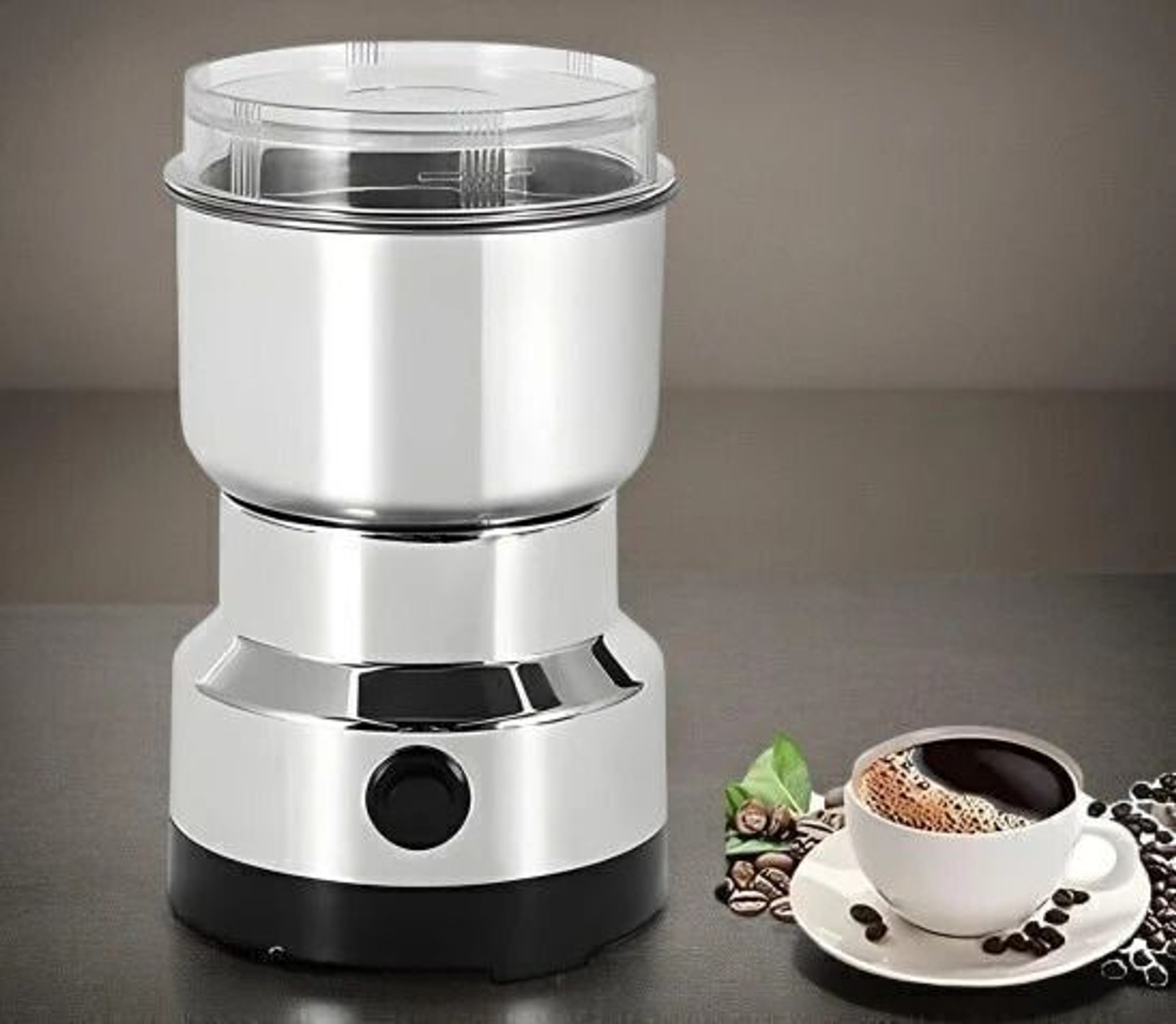 Image of BazaarNest Mini Mixer Grinder 800 W Juicer Mixer Grinder (Electric Coffee Grinder with Removable Stainless Steel Cup & Blades | 1 Jar | Silver)