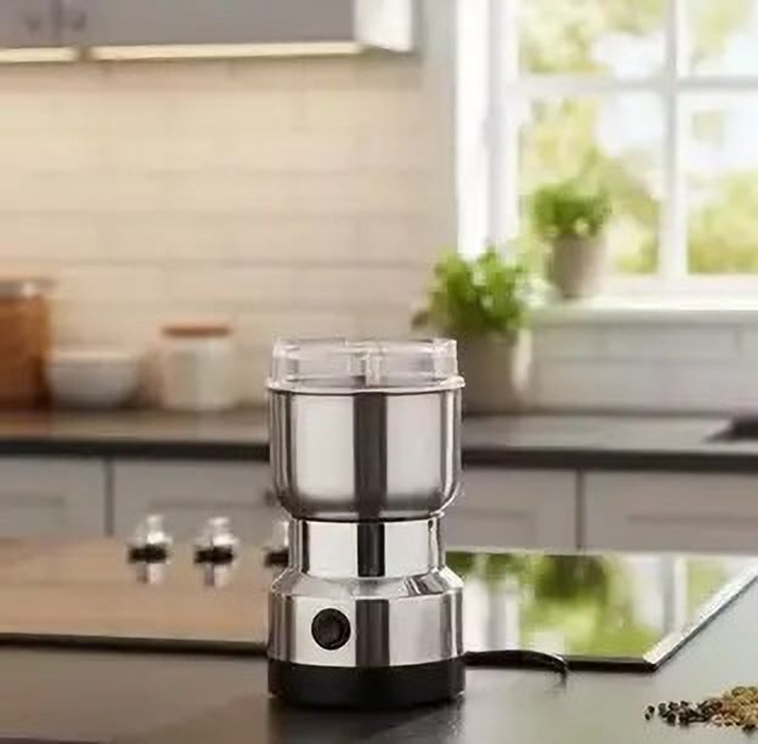 Image of HARIS STORE Grinder 1 200 W Juicer Mixer Grinder (Mini Mixer Grinder & Coffee Maker for Kitchen Masala, Onion, Garlic & FruitW332 | 1 Jar | Silver)