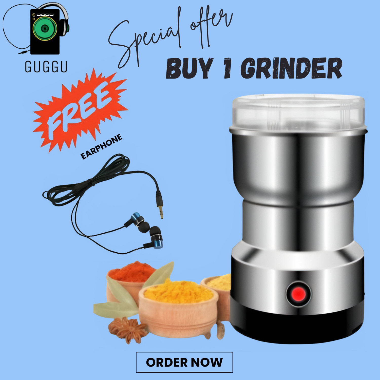 Image of JayGopalTrendz Grinder 350 W Mixer Grinder (Electric Grinder With Coffee & Nuts Grains Bean Grinder Juicer Mixer GrinderW330 | 1 Jar | Multicolor)