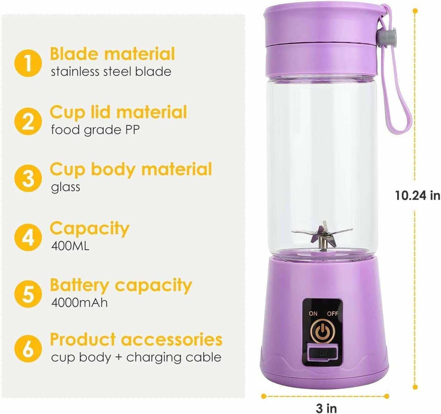Image of Modexa Global Pro Fruit Juicer 200 W Juicer Mixer Grinder (PORTABLE SMART JUICER SERIES 4 H99 | 1 Jar | Multicolor)