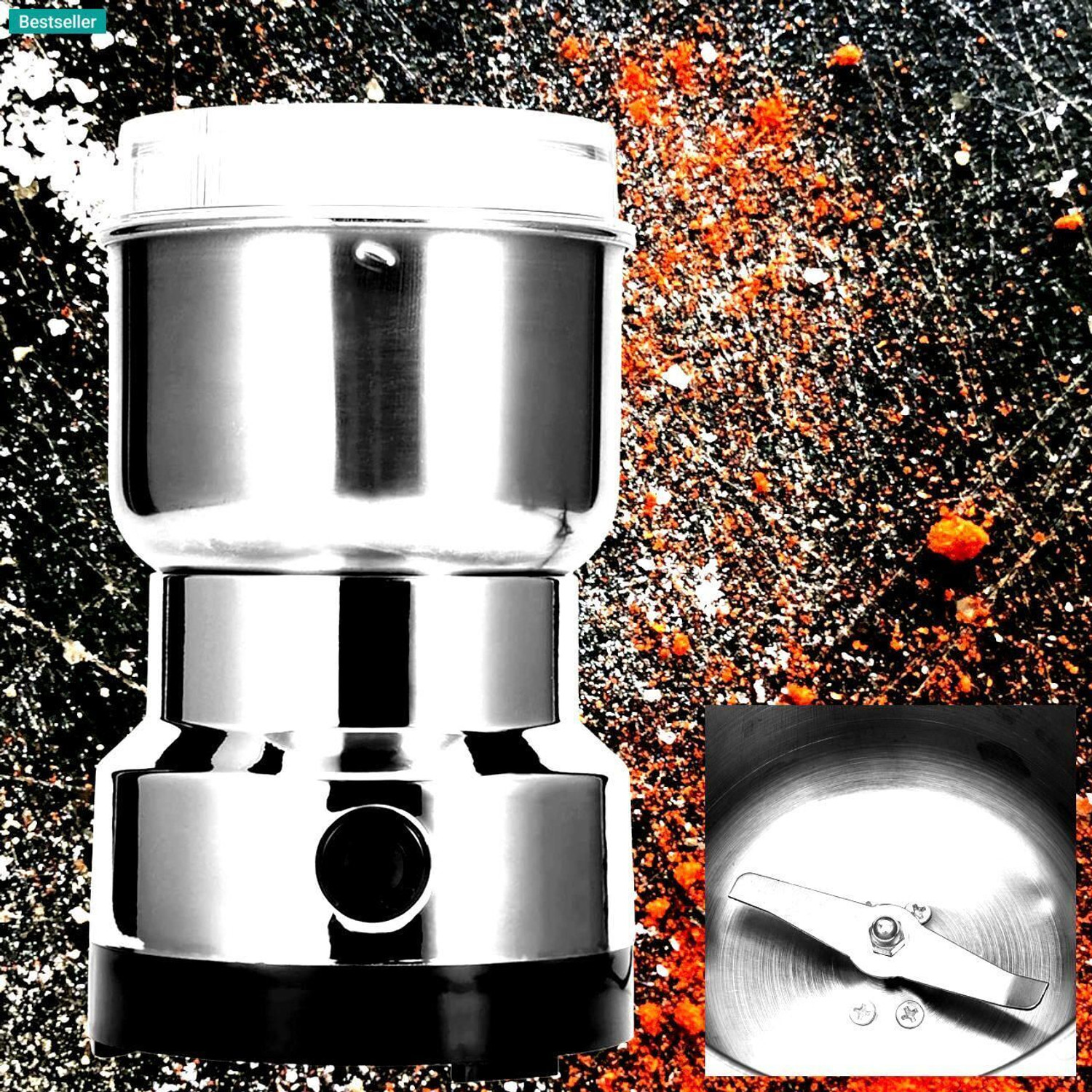 Image of HARIS STORE Single - Text Used For: ID 150 W Mixer Grinder (nima Stainless Steel Multifunctional Grinder lkj29 | 1 Jar | Silver)