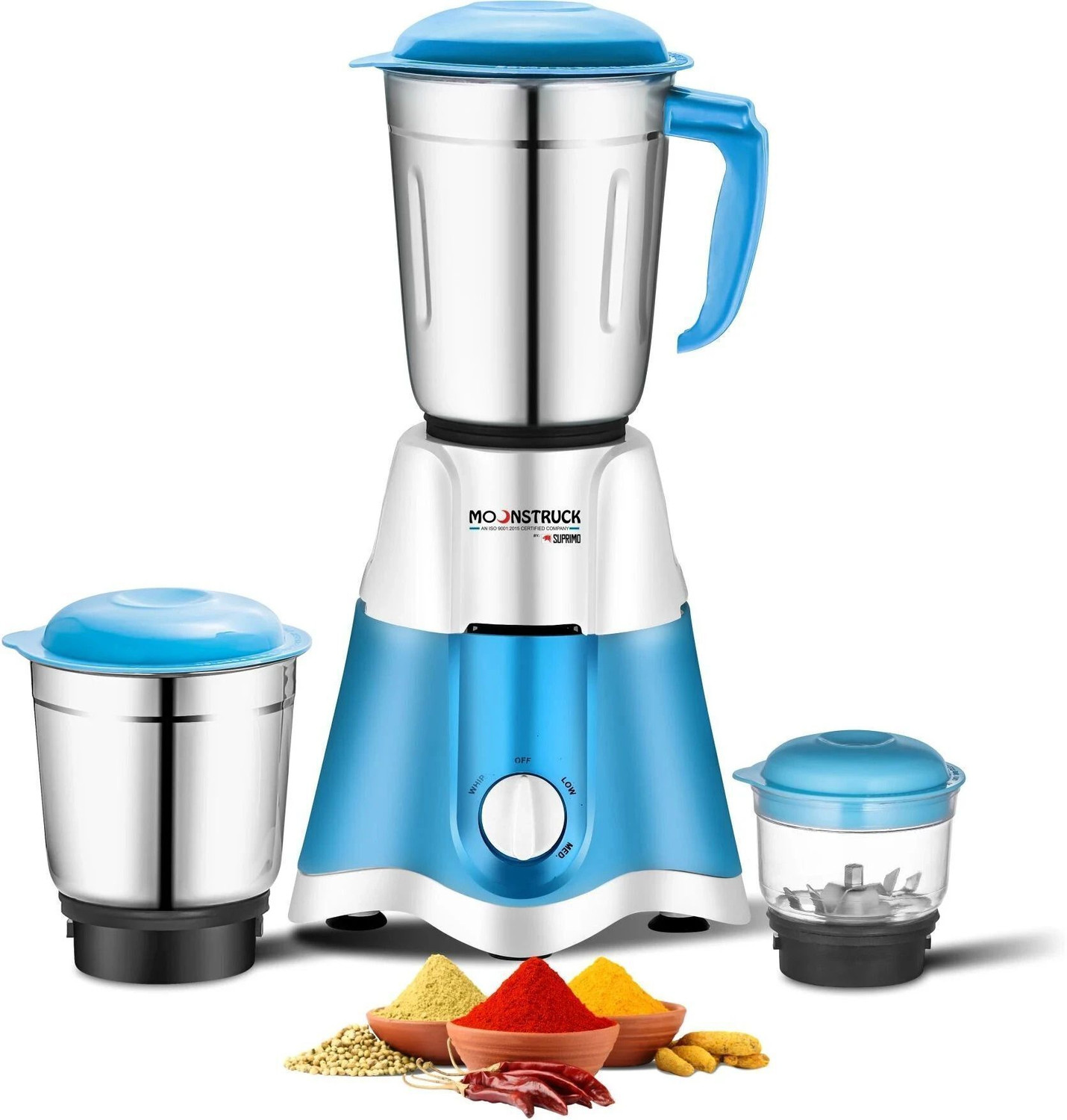 Image of Moonstruck Kuro 2 Jar Set 700 W Juicer Mixer Grinder (HeatShield Motor with LiveView Chutney for Daily Cooking | 2 Jars | Black)