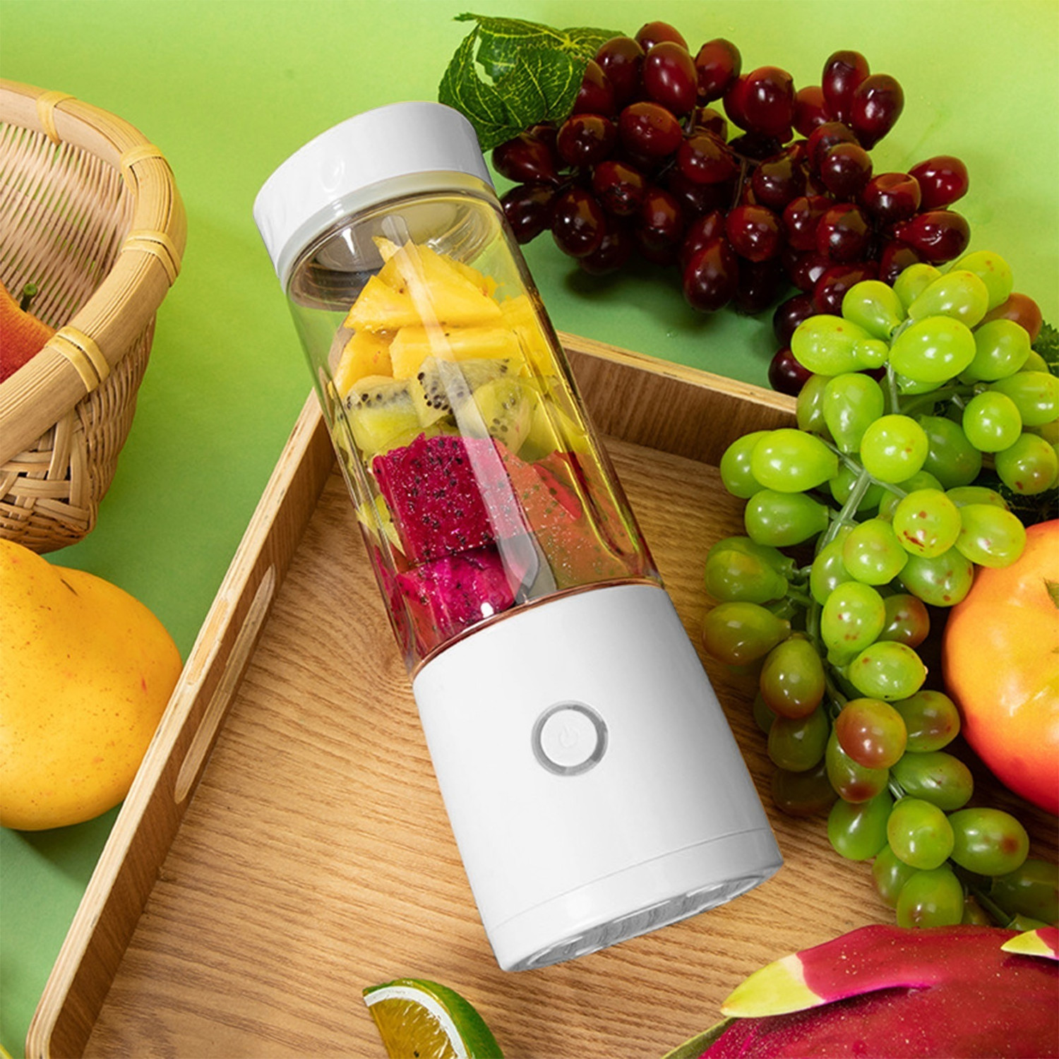 Image of Adhyaraa Enterprises Portable USB Rechargeable Juicer Blender Mini Smoothie Maker Bottle 105 W Juicer Mixer Grinder (Portable Blender Juicer | 1 Jar | Multicolor)