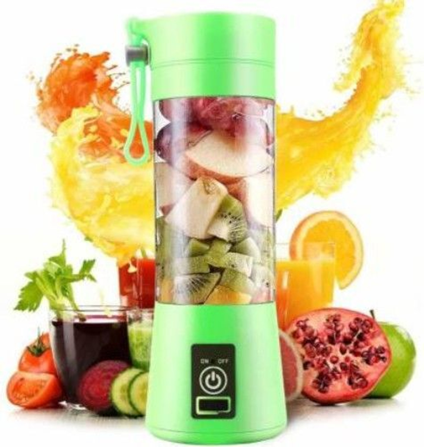 Image of Modexa Global Pro Fruit Juicer 200 W Juicer Mixer Grinder (Advance 6 Blade Portable Electric USB Juice Maker Blender Grinder Mixer U73 | 1 Jar | Multicolor)