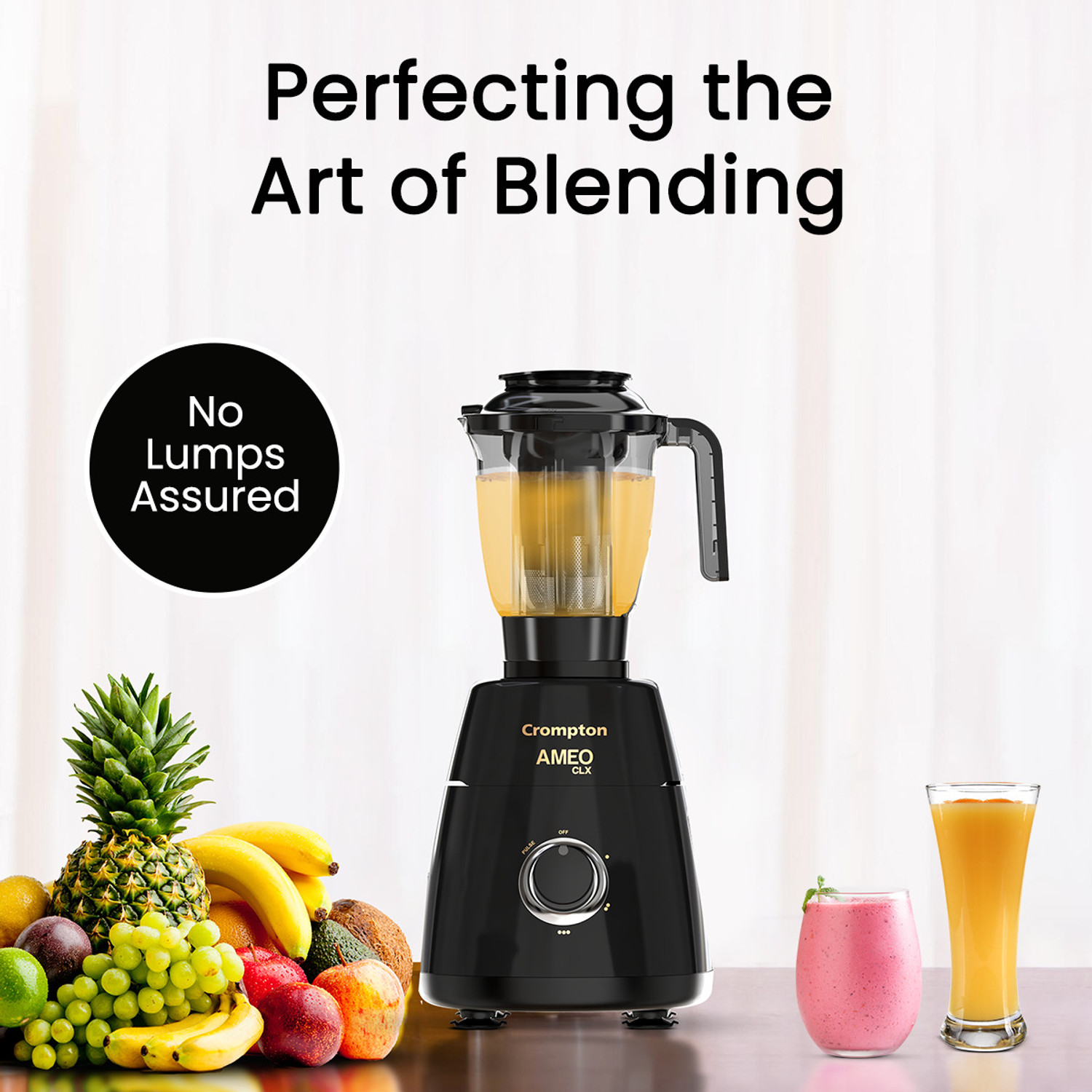 Image of Crompton Ameo Classic 750 W Juicer Mixer Grinder (Ameo Classic 750W Mixer Grinder | 4 Jars | Black)