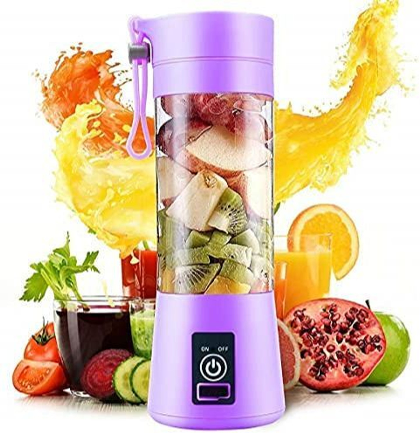 Image of princemarkett Pro Fruit Juicer 200 W Juicer Mixer Grinder (AYY 456Y RECHARGEABLE PORTABLE USB JUICER BOTTLE SLECTRIC MIXER BLENDER GRINDER | 1 Jar | Multicolor)