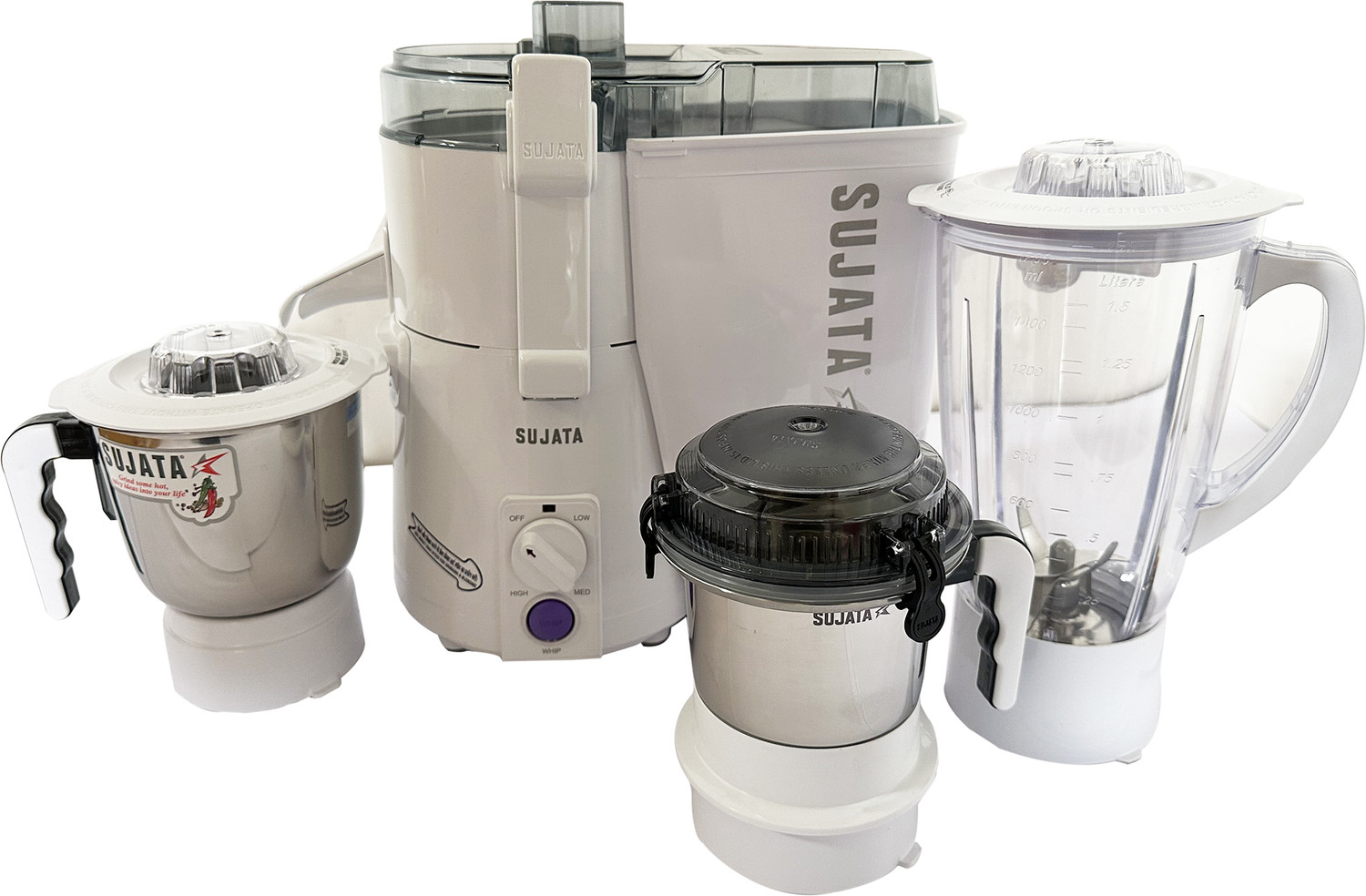 Image of Sunflame CRYSTAL 3 JARS 500 W Juicer Mixer Grinder (Crystal | 3 Jars | White)