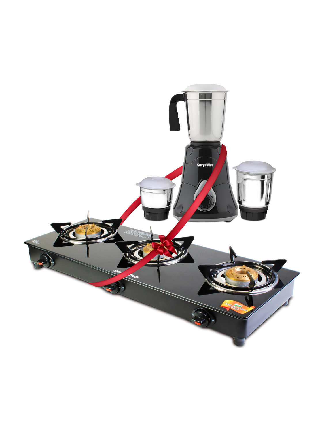 SURYAVIVA Victo Mixer Grinder + 3B Photon Gas Stove Combo - Image 1