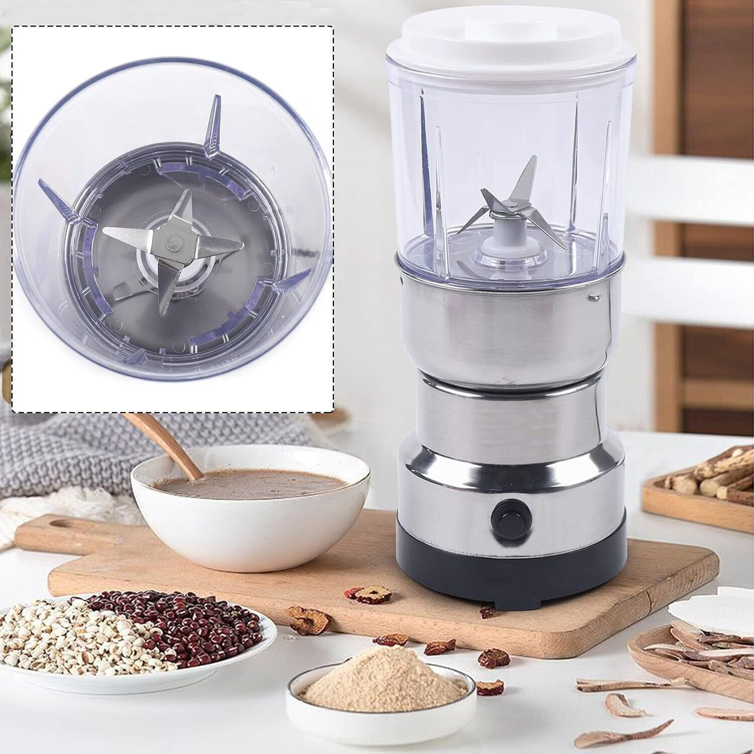 Image of HSH GOLDI Ult-31 150 W Juicer Mixer Grinder (Spice Grinder Electric Coffee Grinder & Juicer-Silver | 1 Jar | Silver)