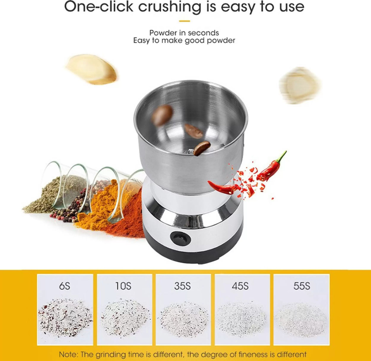 Image of Manasa 150W Mixer Grinder 200 W Mixer Grinder (Stainless Steel Dry Grain | 1 Jar | Silver)