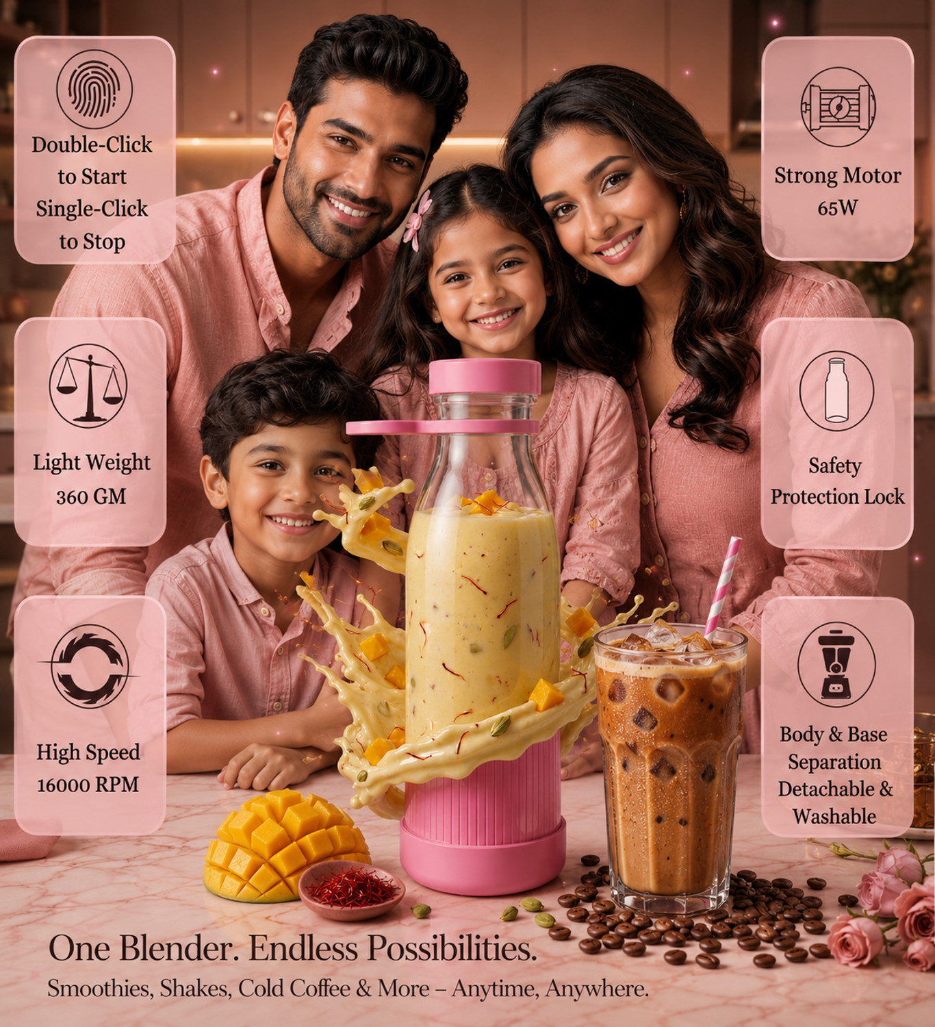 Image of princemarkett Pro Fruit Juicer 200 W Juicer Mixer Grinder (SK-3S | 1 Jar | Multicolor)