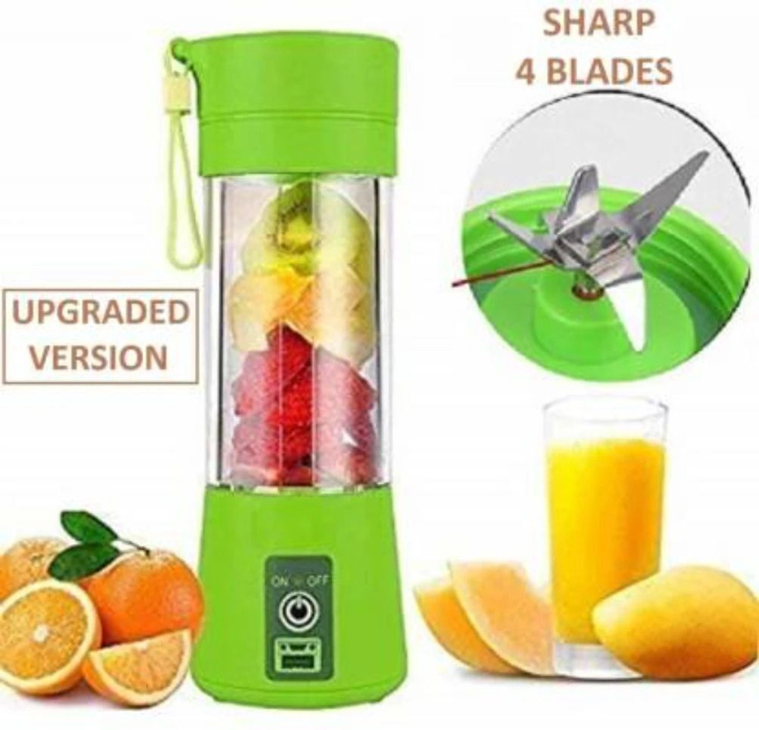 Image of Radhe Pro Fruit Juicer 200 W Juicer Mixer Grinder (USB Rechargeable Juicer & Portable Mini Juicer For Jiucer /Milk ShakesYX86 | 1 Jar | Multicolor)