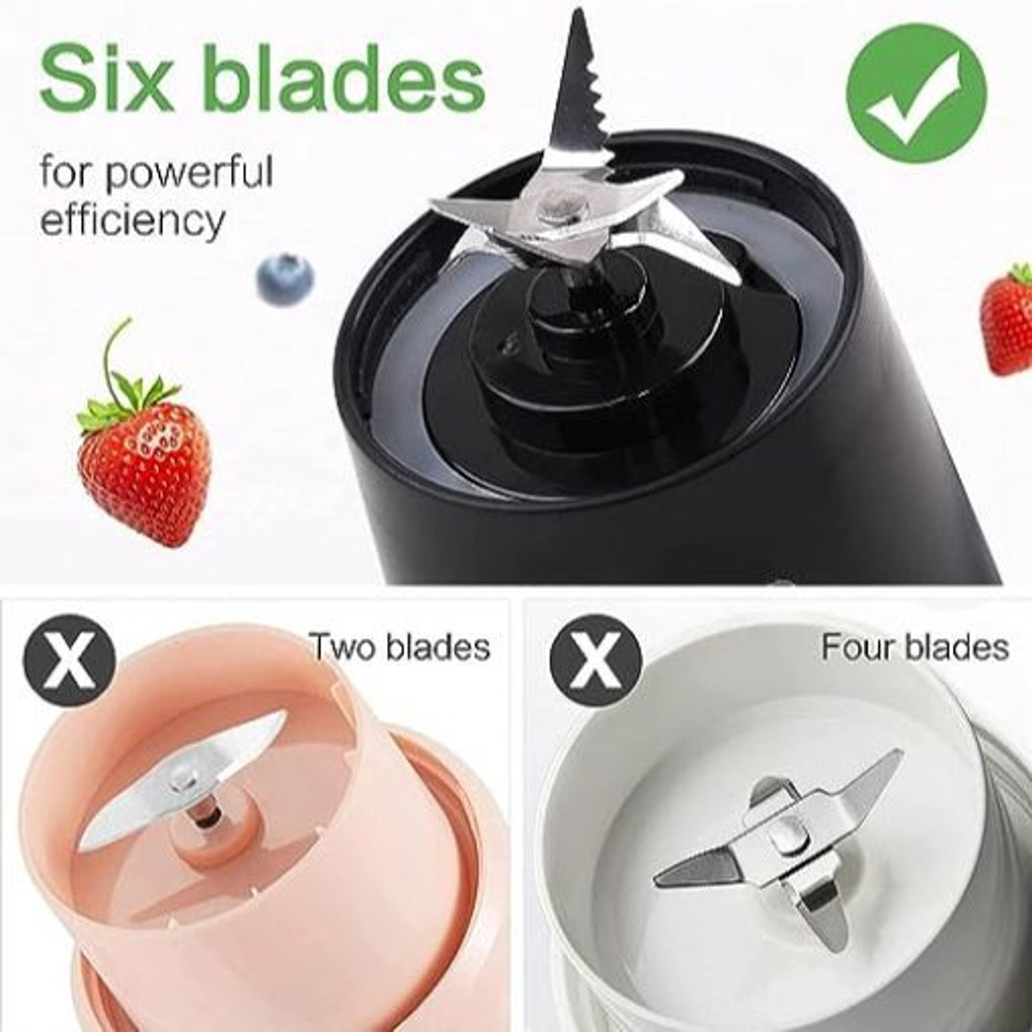 Image of princemarkett Pro Fruit Juicer 200 W Juicer Mixer Grinder (ASE 858A Juice Maker Juicer Rechargeable Juicer Bottle with 6 Blades | 1 Jar | Multicolor)