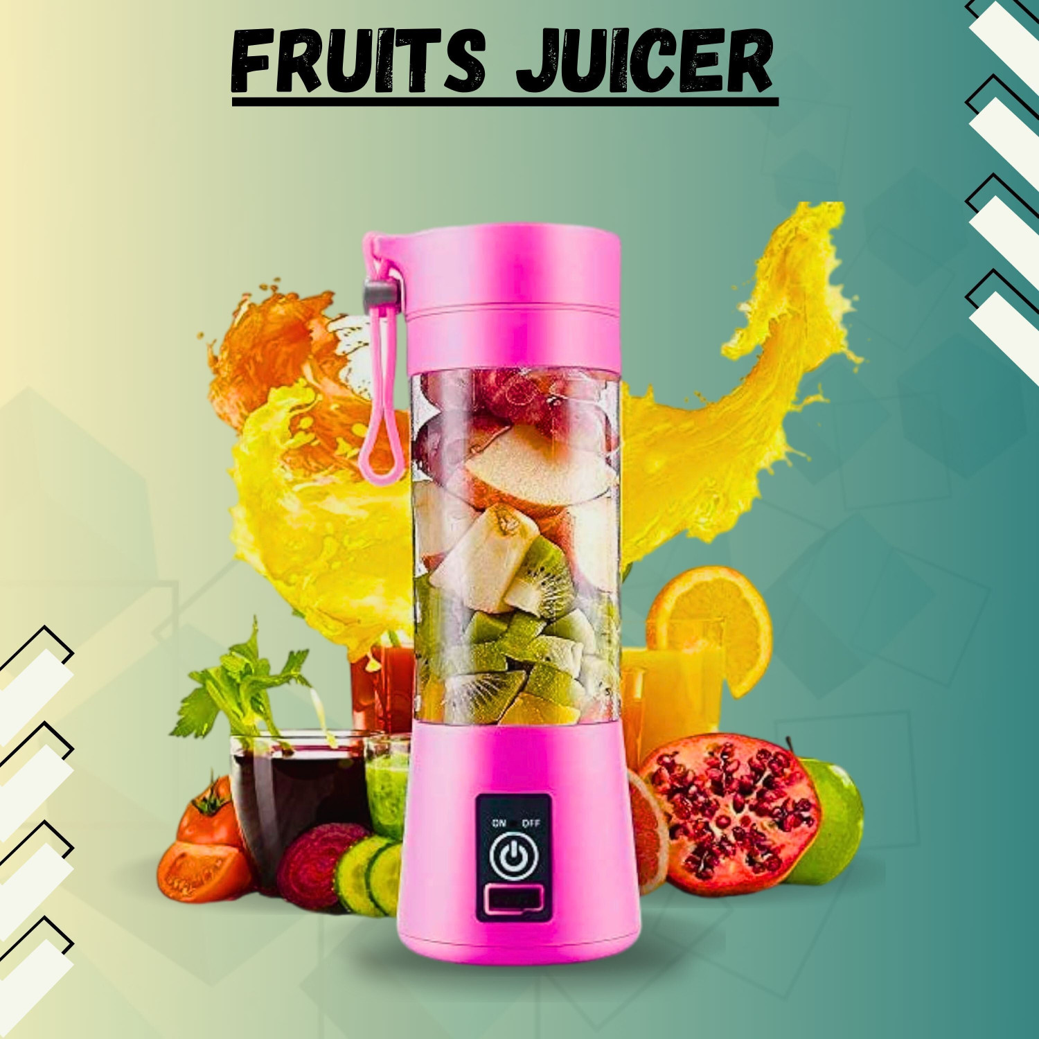 Image of SS brother Electric Fruit Juicer Maker USB Rechargeable Mini Juicer Mixer GrinderCJ56 450 W Juicer Mixer Grinder (Electric Fruit Juicer Maker USB Rechargeable Mini Juicer Mixer GrinderCJ56 | 1 Jar | Multicolor)