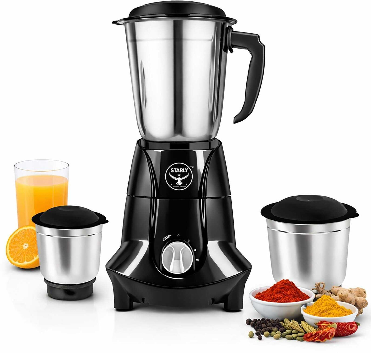 Image of Bostton 750 Watt Double layered Copper 25 MM Motor 750 W Mixer Grinder (Defender | 1 Jar | White)