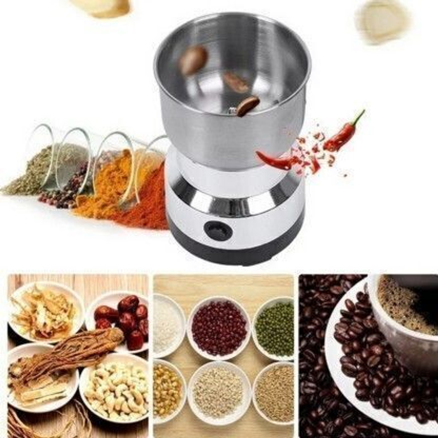 Image of Elvara creations Household Grinder W300 Juicer Mixer Grinder gr179 300 W Juicer Mixer Grinder (Nima japan Mini Stainless Steel Grainder G179 | 1 Jar | Multicolor)