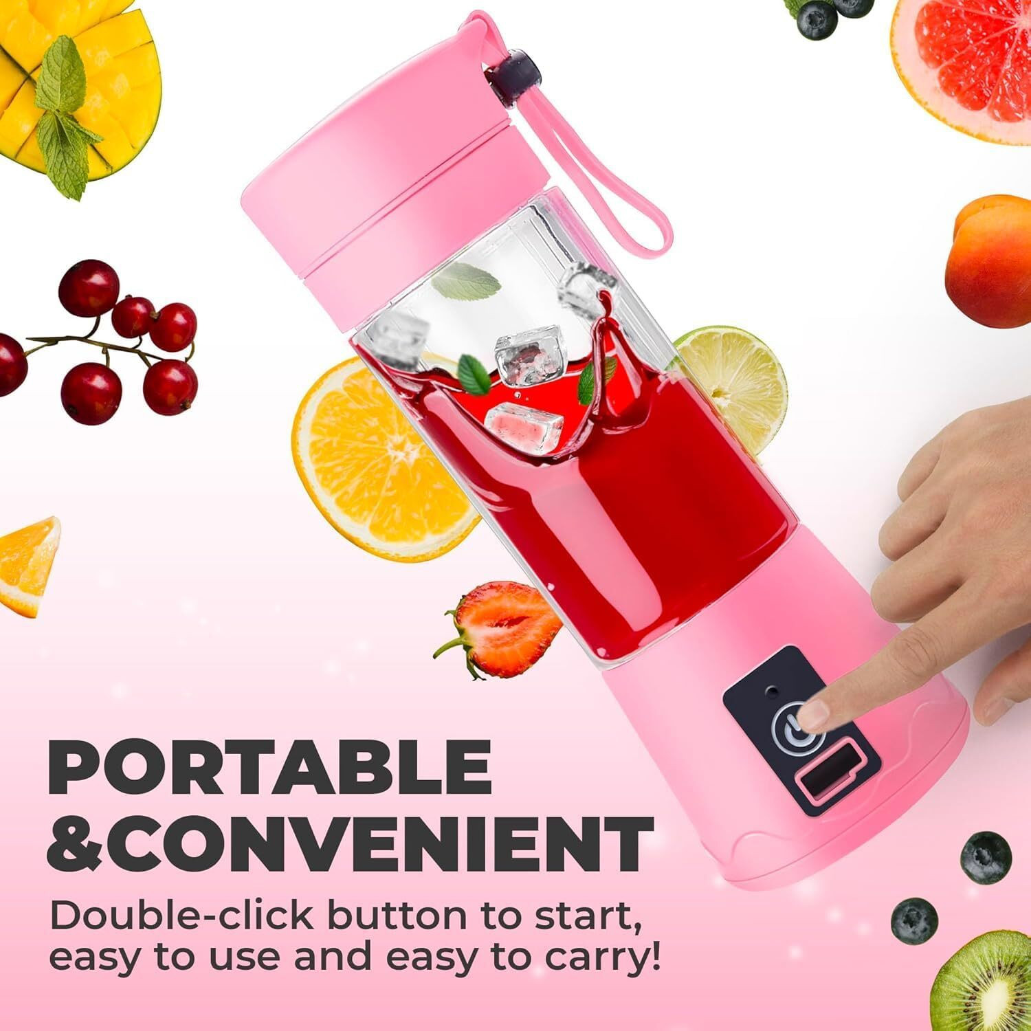 Image of Udghosh Creation 6-Blade Juicer Blender with built-in Jar, Juice Mixer Bottle,Fruit Juice Machine 220 W Juicer (USB Rechargeable Personal Size Juicer Grinder for Juices,Protein&Milk Shakes | 1 Jar | Multicolor)
