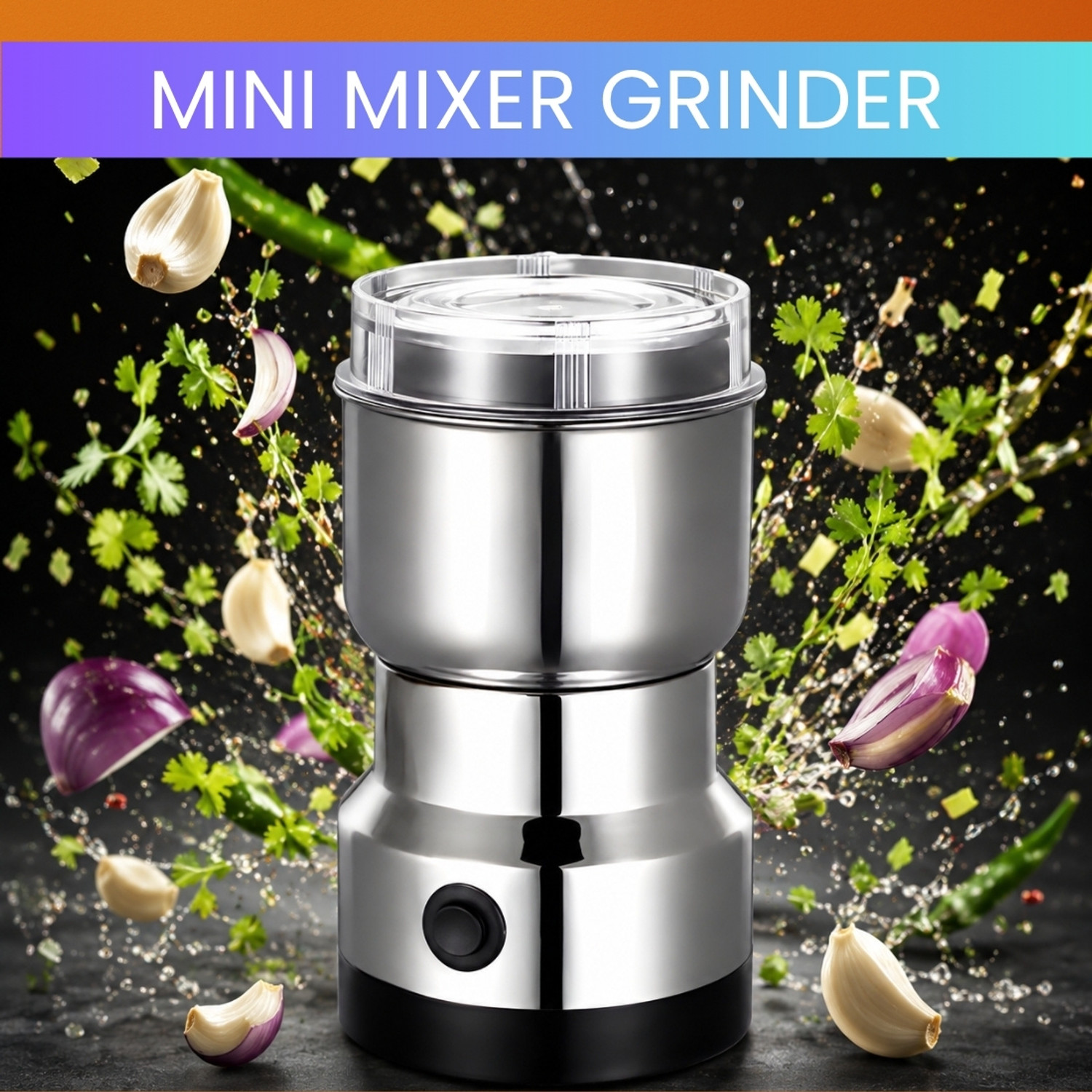 Image of Manasa Grinder 1 200 W Mixer Grinder (Electric Mixer Grinder, Coffee Maker for Kitchen Nuts, Masala & Onion GarlicK262 | 1 Jar | Silver)