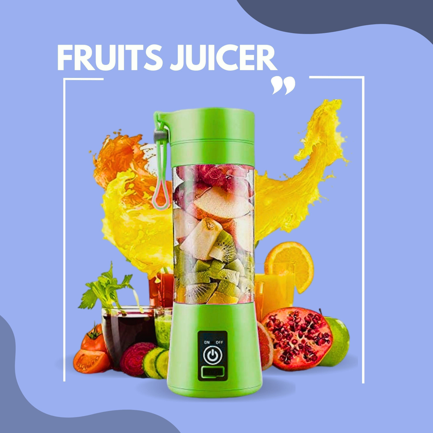 Image of JayGopalTrendz Electric Fruit Juicer Maker USB Rechargeable Mini Juicer Mixer GrinderQQ15 350 W Juicer Mixer Grinder (Electric Fruit Juicer Maker USB Rechargeable Mini Juicer Mixer GrinderQQ15 | 1 Jar | Multicolor)