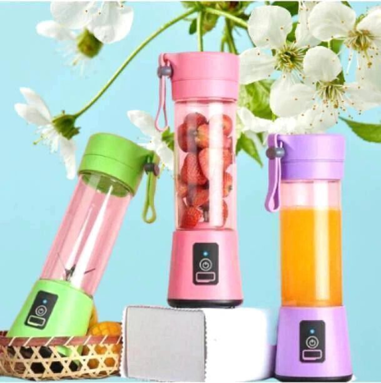 Image of APNA STORE Electric Fruit Juicer Maker USB Rechargeable Mini Juicer Mixer GrinderLD283 350 W Juicer Mixer Grinder (Electric Fruit Juicer Maker USB Rechargeable Mini Juicer Mixer GrinderLD283 | 1 Jar | Multicolor)