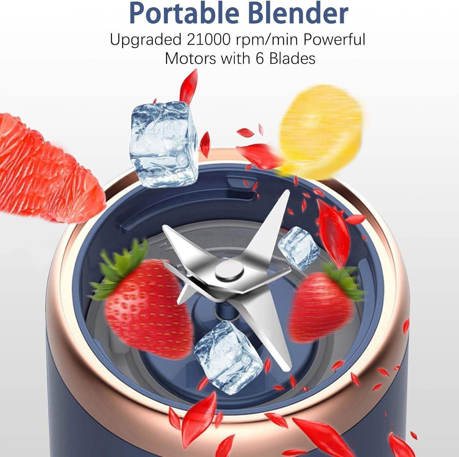 Image of Saibaba Insulators Portable USB Rechargeable Juicer Blender Mini Smoothie Maker Bottle 300 W Juicer Mixer Grinder (PJB-19 Pocket Juicer | 2 Jars | Blue)