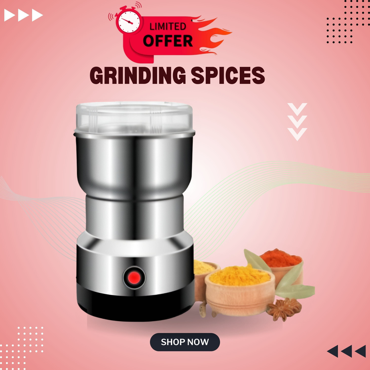 Image of JayGopalTrendz Grinder 350 W Mixer Grinder (Electric Grinder With Coffee & Nuts Grains Bean Grinder Juicer Mixer GrinderU398 | 1 Jar | Silver)