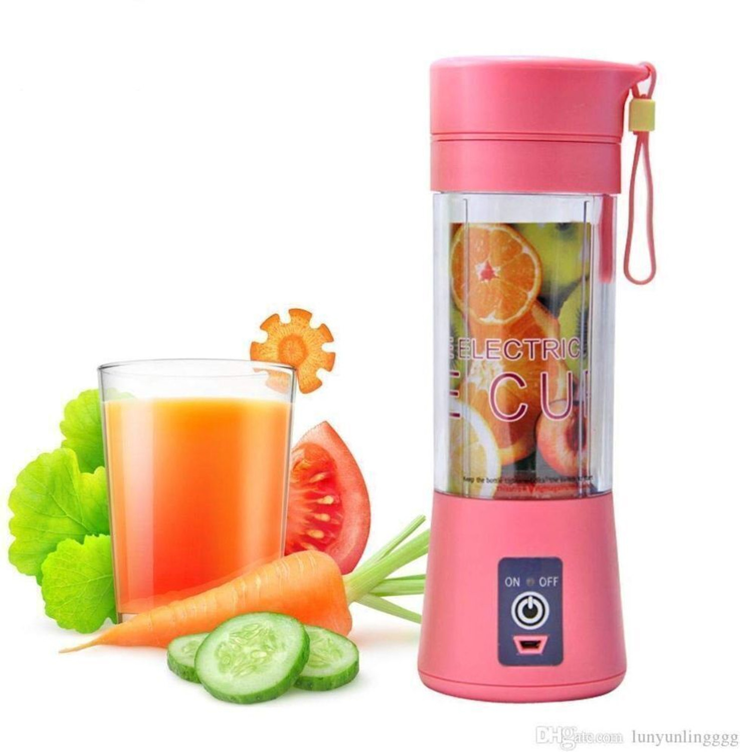 Image of PRANMATRASELLS Pro Fruit Juicer 200 W Juicer Mixer Grinder (ECF 850H Portable Electric Fruit Juicer Maker USB Rechargeable Mini Juicer | 1 Jar | Multicolor)