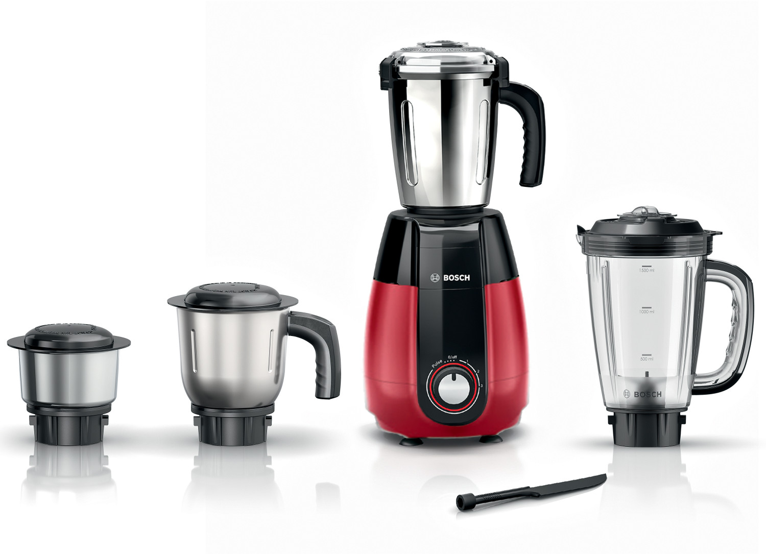 Image of BOSCH Mixer Grinder TrueMixx MG2213C4RI 500 W Mixer Grinder (MG2213C4RI | 3 Jars | Red)