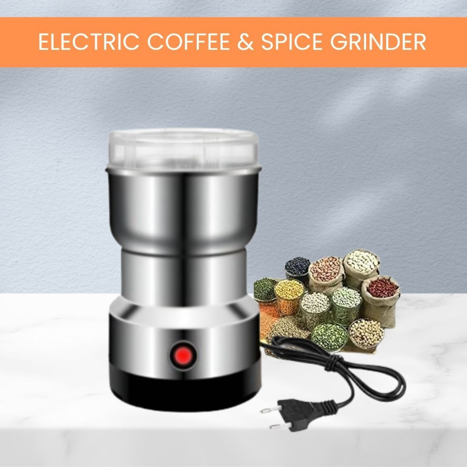 Image of JayGopalTrendz Grinder 350 W Mixer Grinder (Electric Grinder With Coffee & Nuts Grains Bean Grinder Juicer Mixer GrinderJ235 | 1 Jar | Silver)