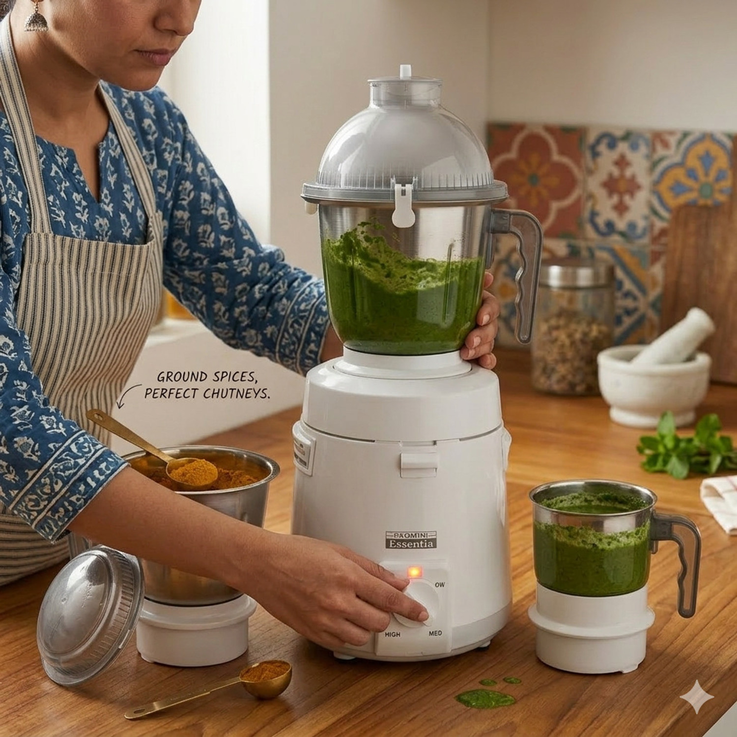 Image of PADMINI DYNA MIX 900 W Juicer Mixer Grinder (MG DYNA MIX 900W | 3 Jars | White)